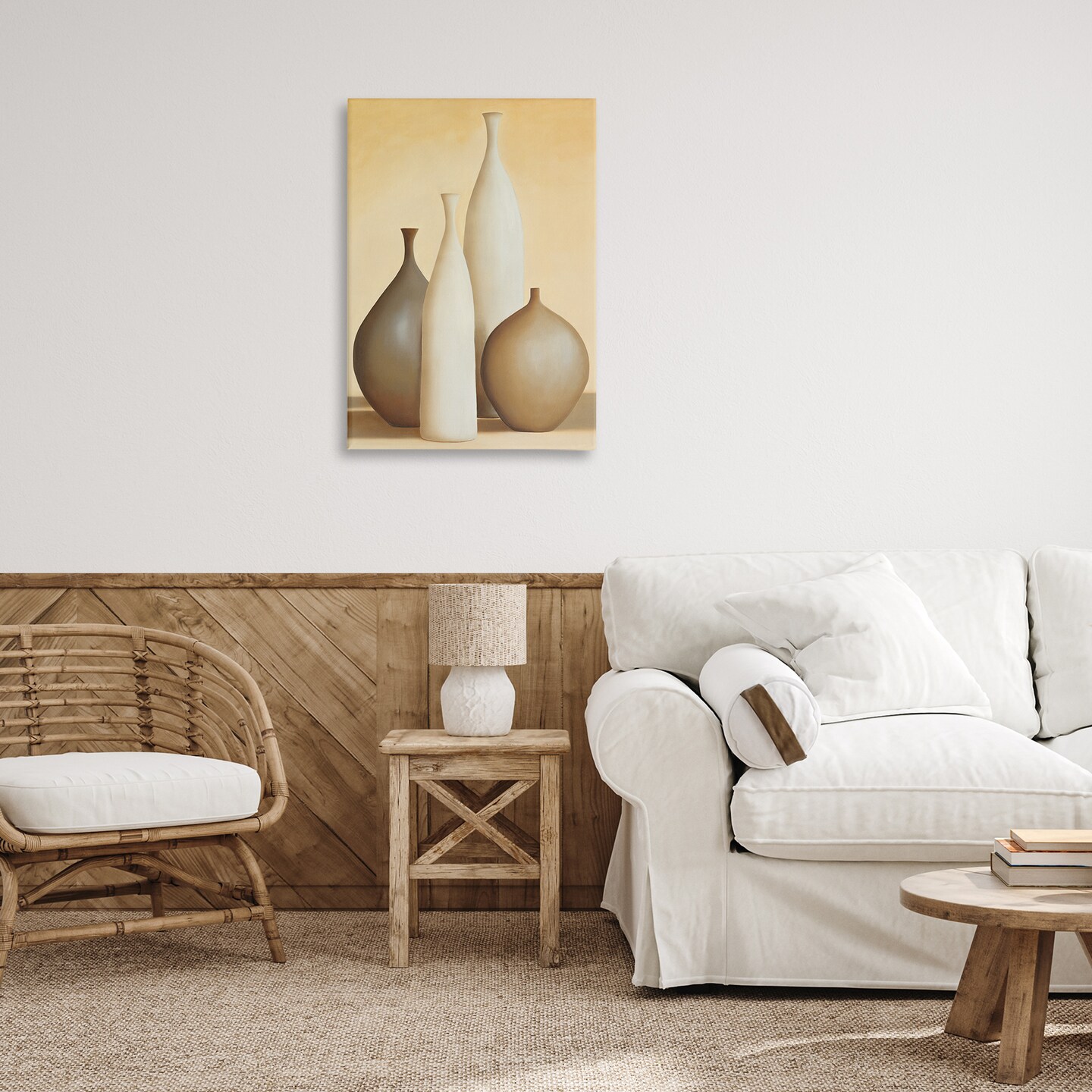 Stupell Industries Neutral Pottery Bottles Canvas Wall Art Design by Arlene Stevens