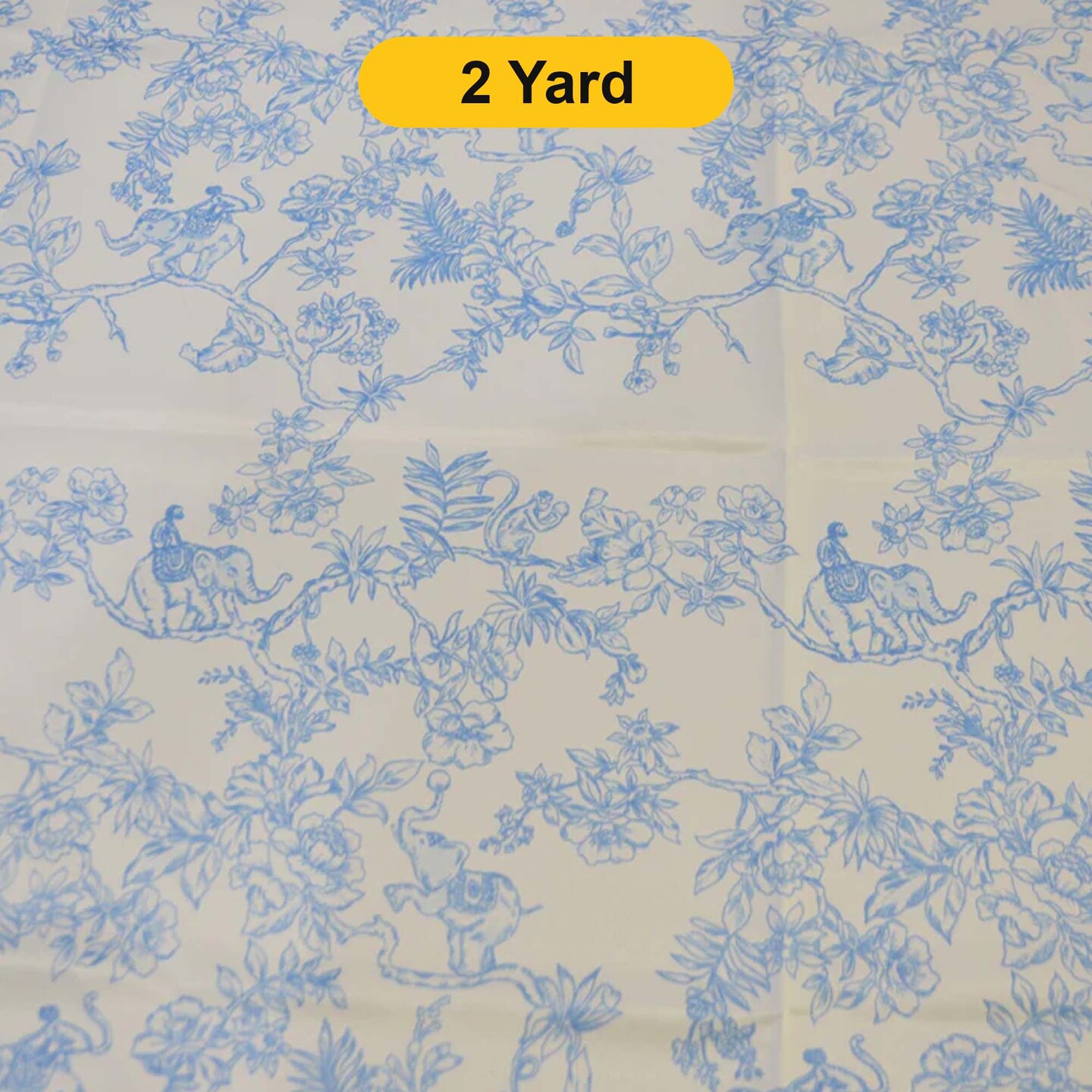 Ben Toile Satin Dull Fabric 58/60" Wide Premium French Design 100% Polyester Washable