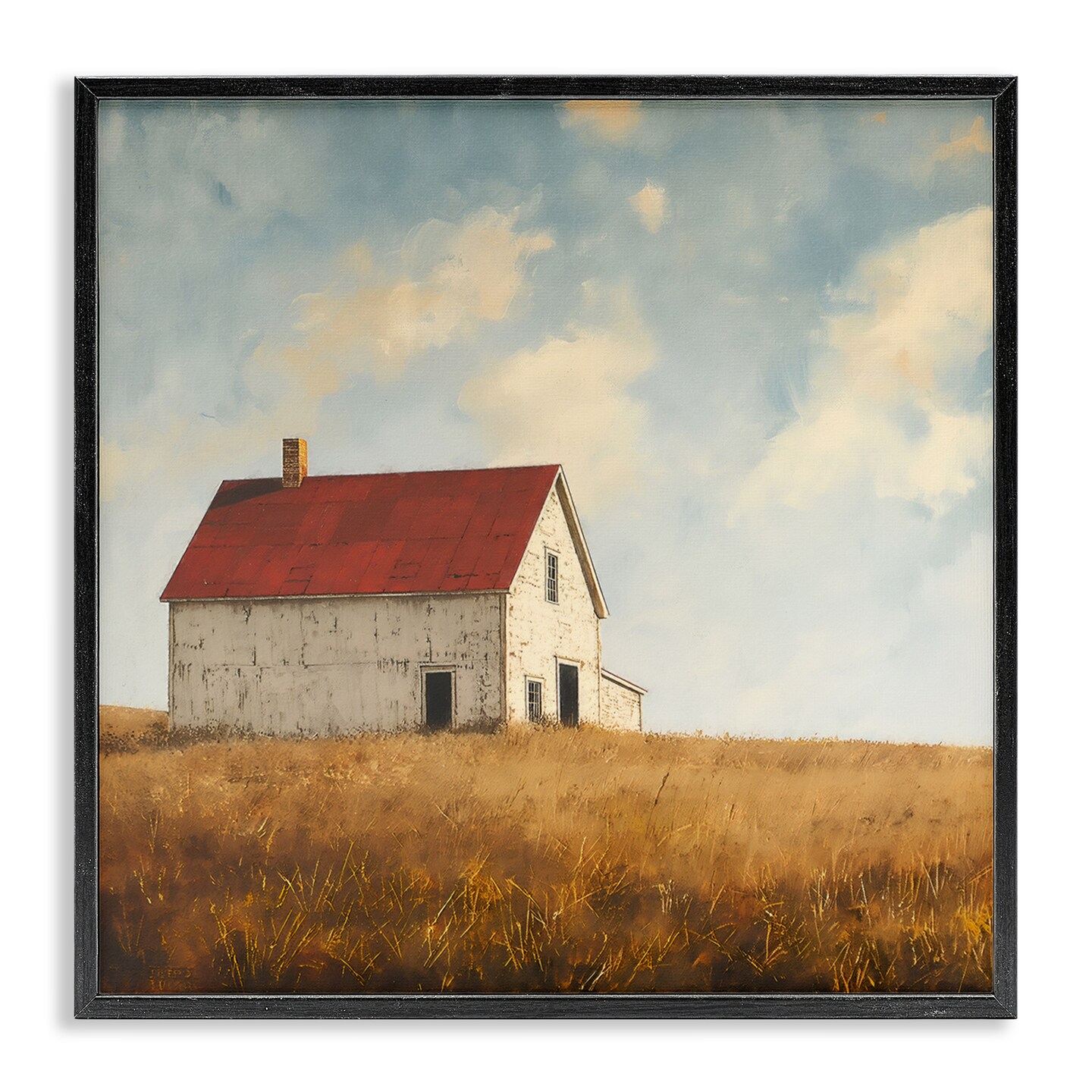 Stupell Industries Barren Farmland Barn Framed Giclee Wall Art Design by Steve Huntziker