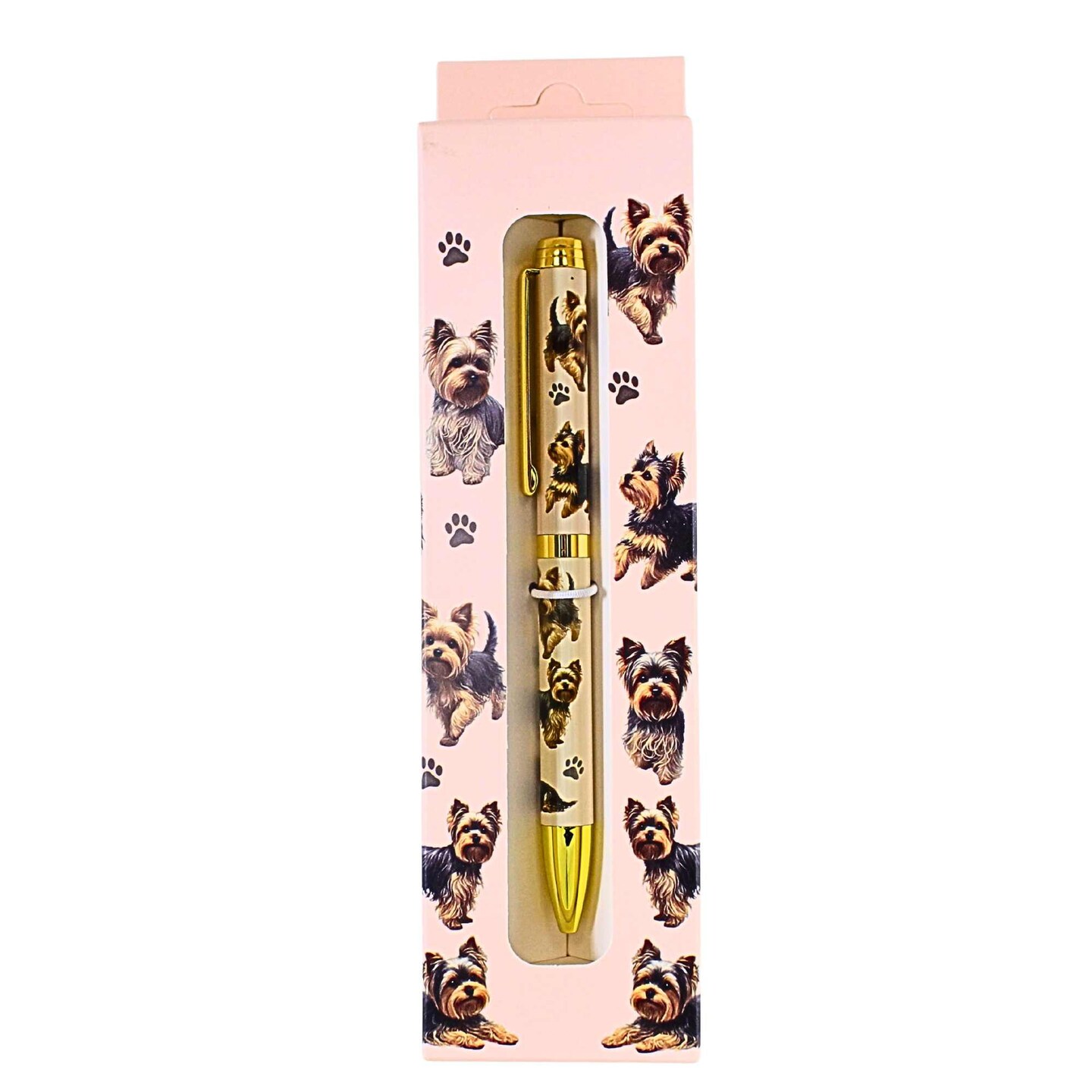 E & S Imports 5.5 Inch Yorkie, Pink Ballpoint Pen Everyday Pen , Writing Dog Puppy Pet