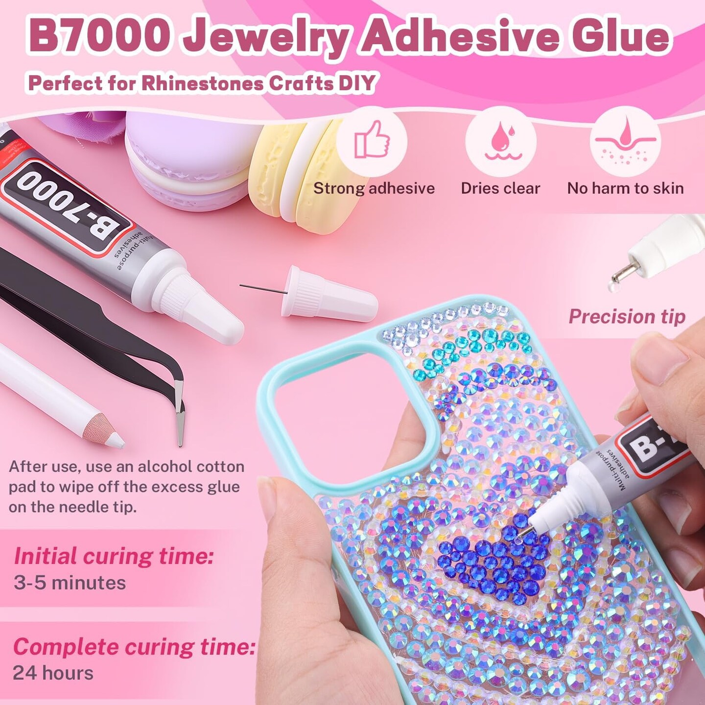 20,000 PCS Blue Resin Rhinestones for DIY Crafting – Bedazzler Kit with B7000 Jewelry Glue, Flatback Gems for Clothing, Shoes, Tumblers, Fabric, Nail Art, Assorted Sizes 3/4/5/6mm