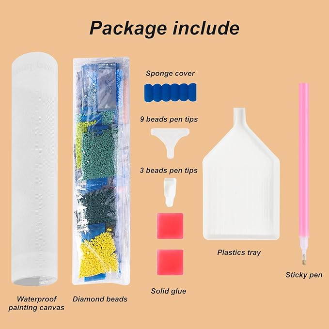 Diamond Painting Kits for Adults, 5D DIY Diamond Art Kits for Beginners, Full Drill Diamond Painting Kits for Home Wall Decor, Desert Cactus Flowers, 12x16 Inch