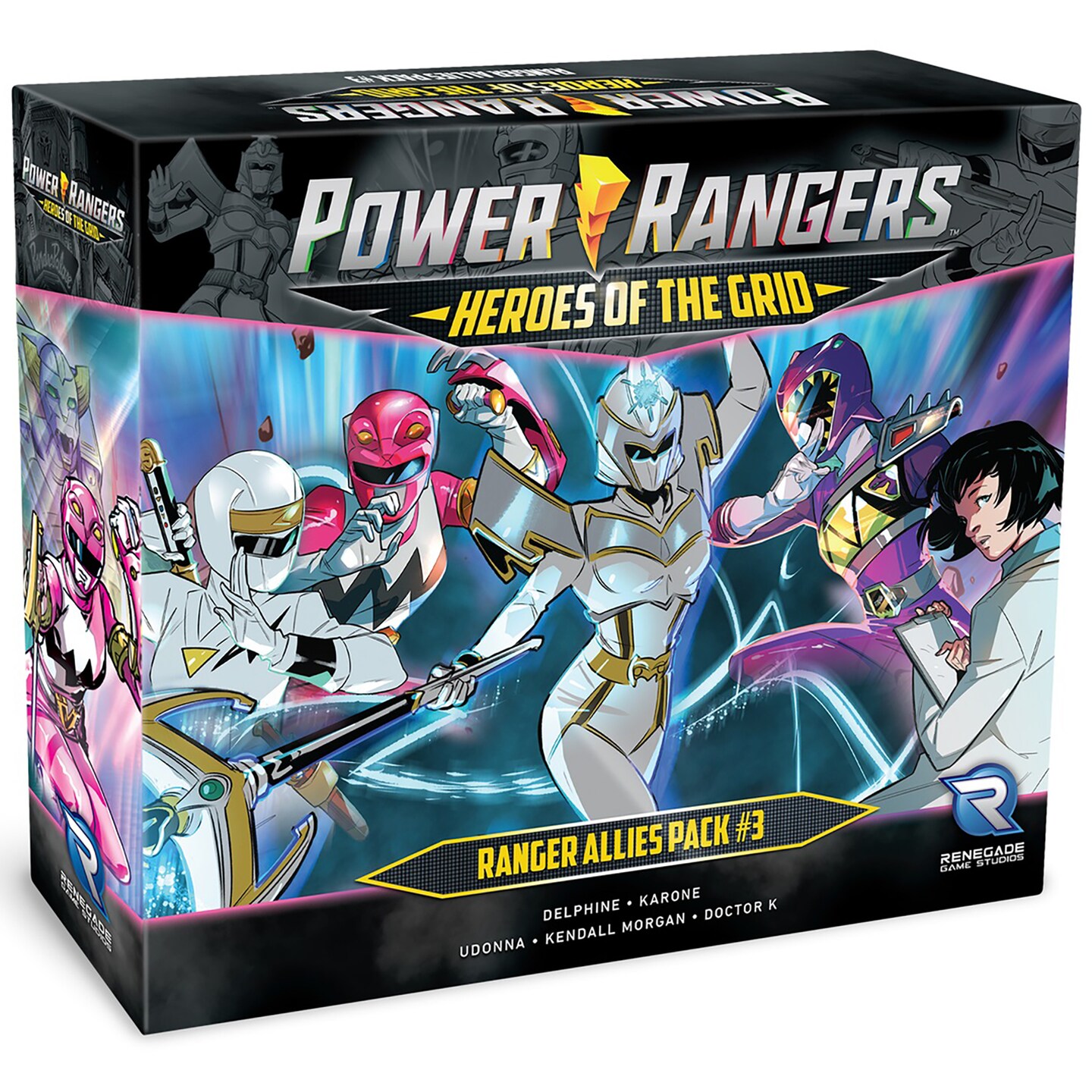 Power Rangers Heroes of the Grid: Ranger Allies Pack #3 - Expansion, 5 New Female Heroes & Cards, Renegade Game Studios, RPG For 2-5 Players, 45-60 Min Playing Time, Ages 14+