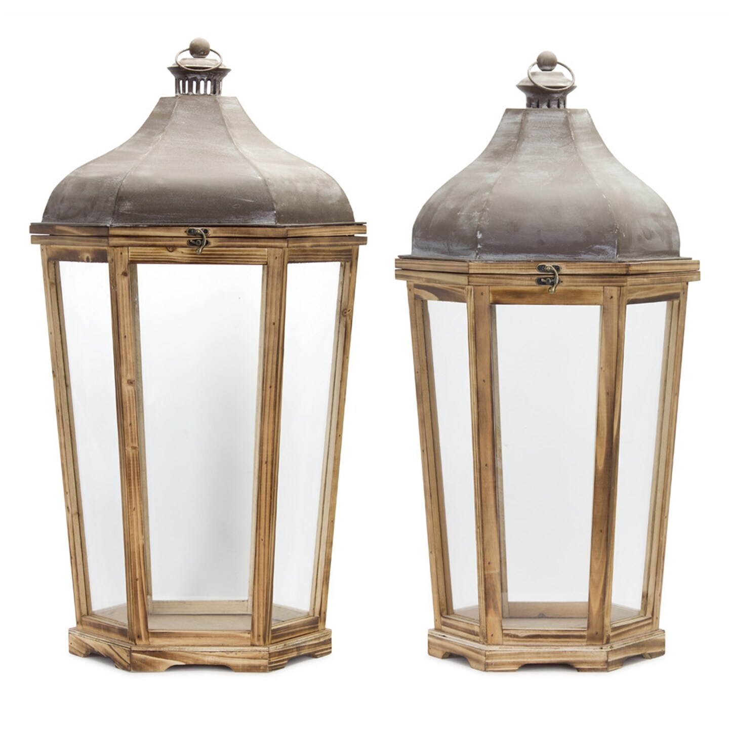 Melrose Set of 2 Victorian Style Candle Lanterns 33&#x201D;