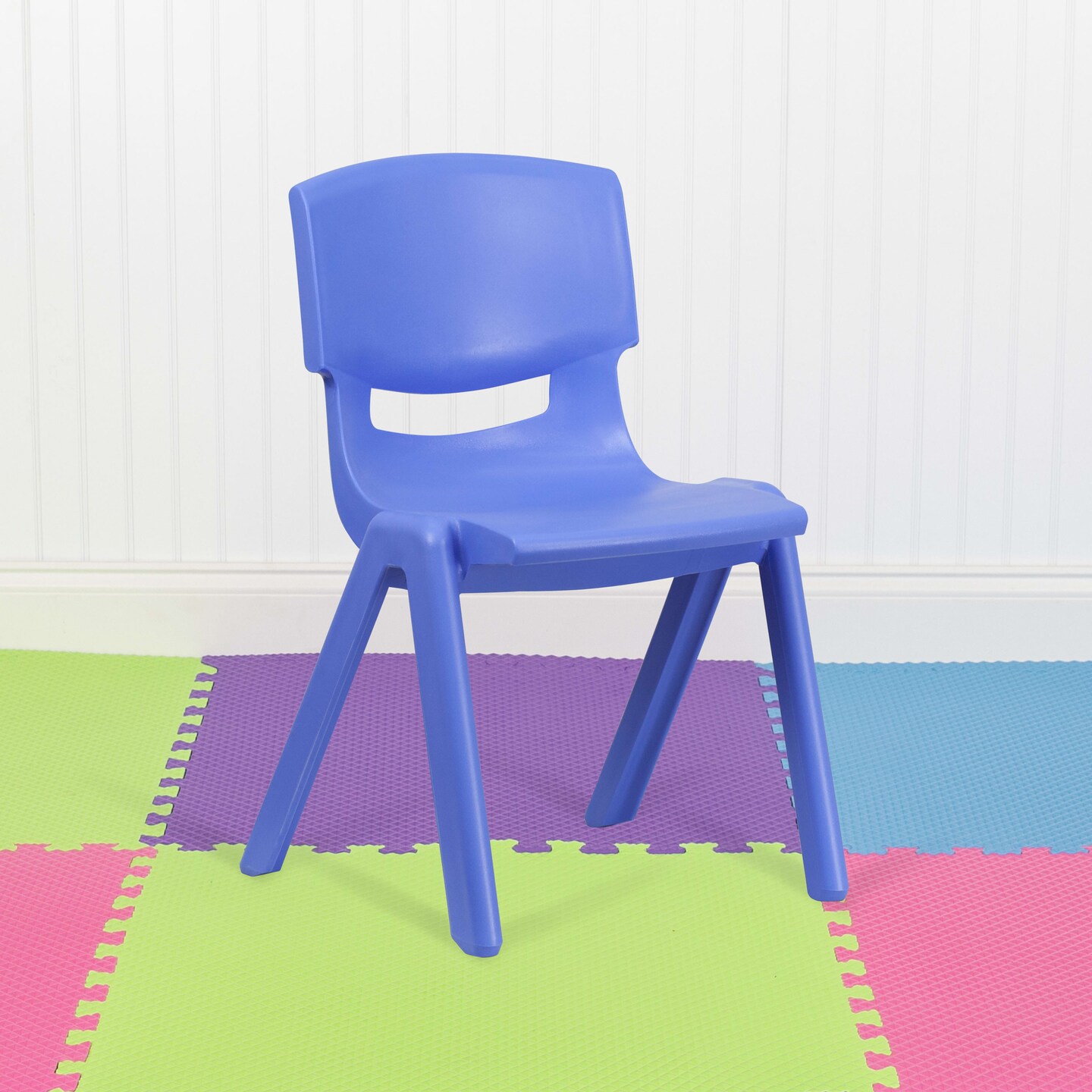 Emma and Oliver 5 Pack Plastic Stackable School Chair with 15.5&#x27;&#x27; Seat Height