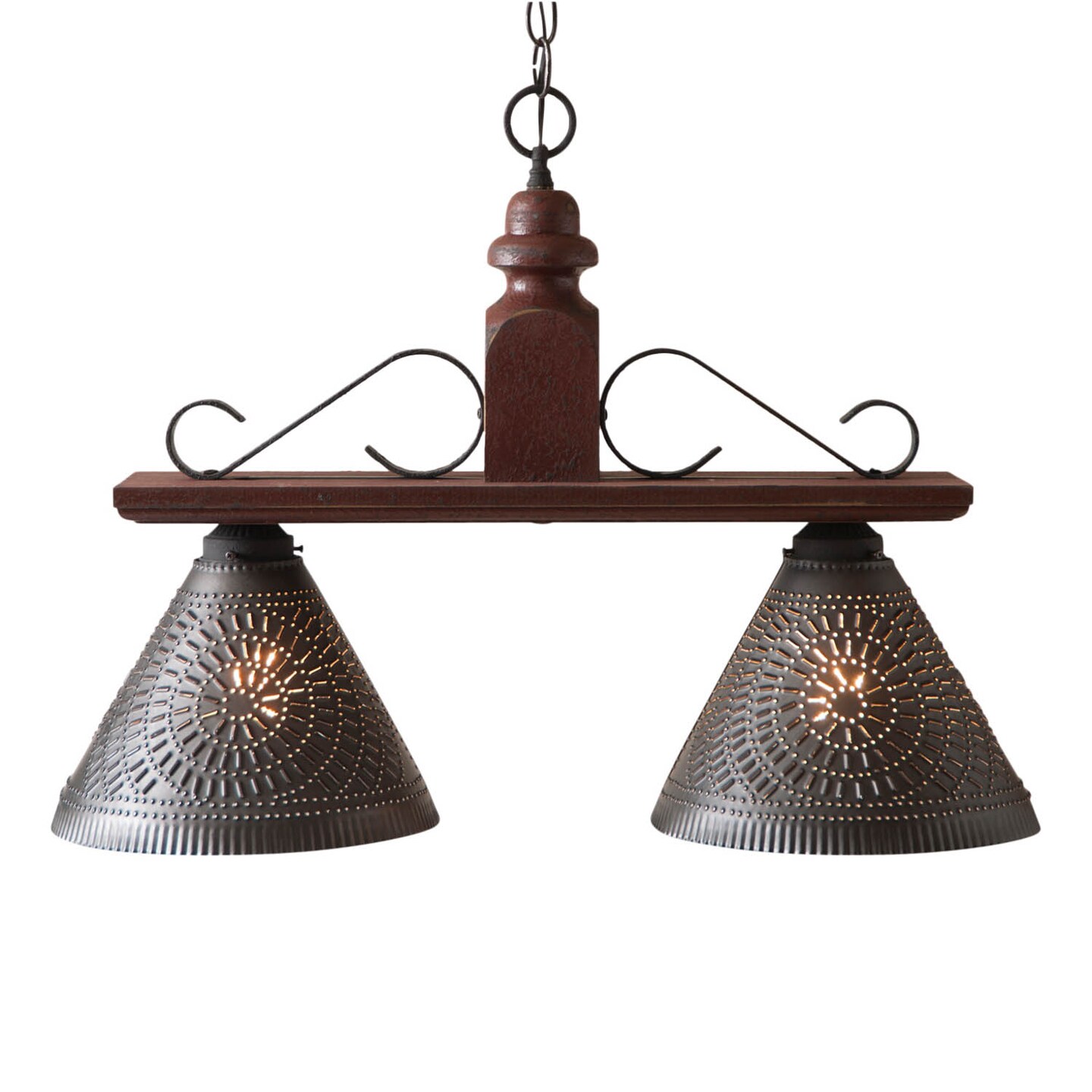 Wooden Wellington Medium Island Light in Plantation Red