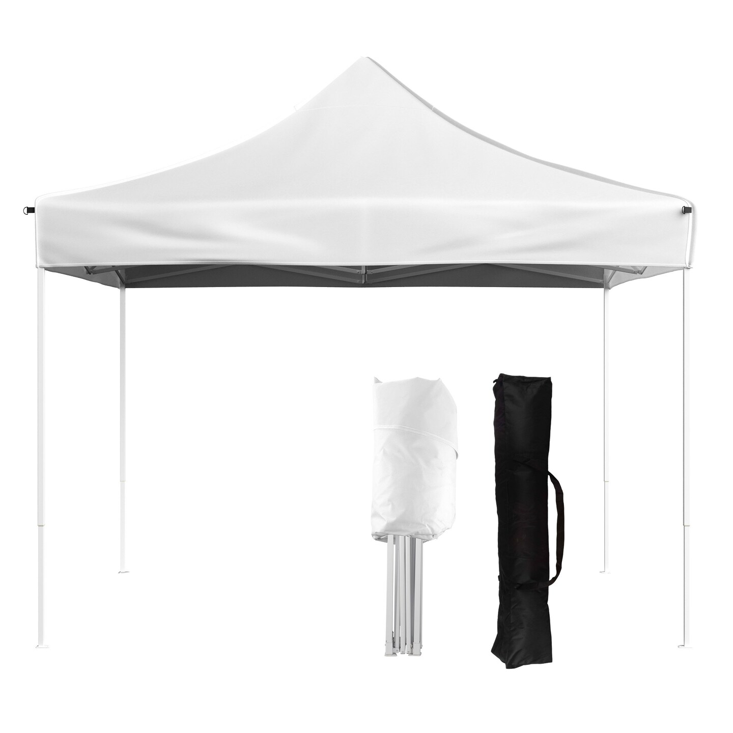 Stalwart 10X10 Ft Pop Up Canopy Tent Uv Resistant Waterproof Black Outdoor Shelter