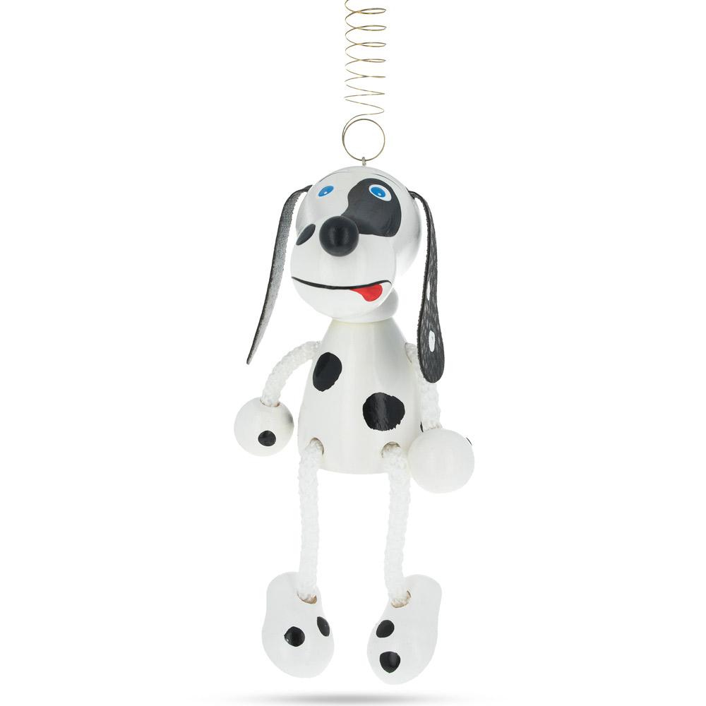Dalmatian Dog Wooden Doll on a Spring 5.7 Inches