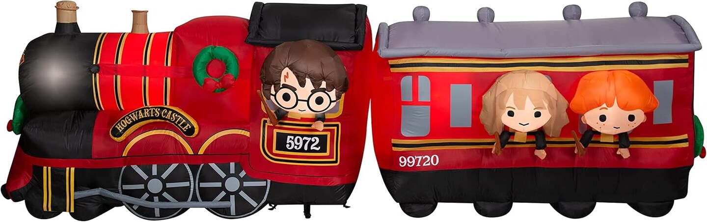 13' Gemmy Airblown Inflatable Harry Potter's Christmas Hogwarts Express Train Scene Yard Decoration 880007