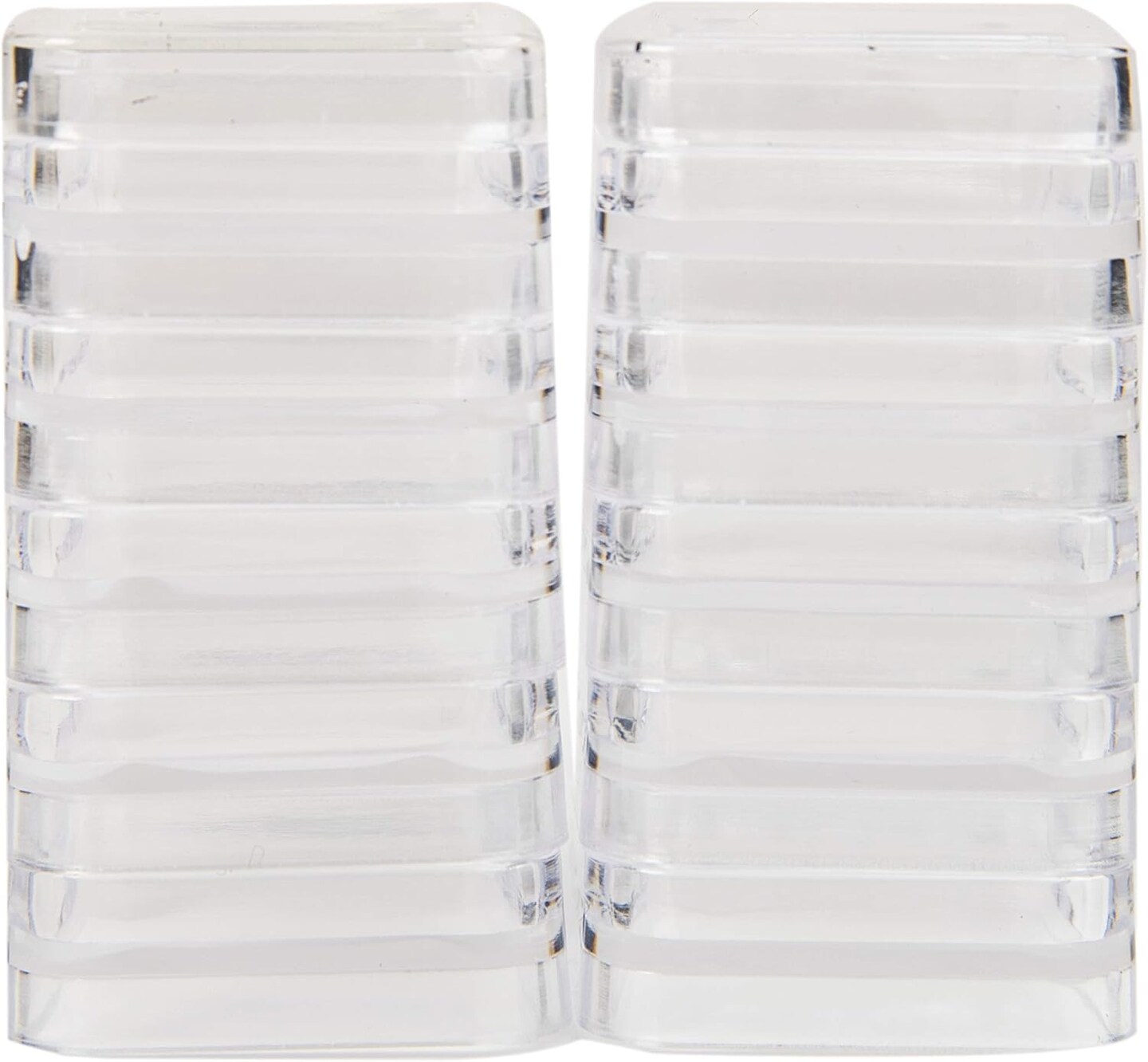 The Beadsmith Personality Case &#x2013; 2 Clear Square Stacker Jar Set &#x2013; Each Stack Measures 1.25 x 2.3 inches - Total 10 Jars and 2 lids, for Storage of Small Items, Crafts, Jewelry, Hardware