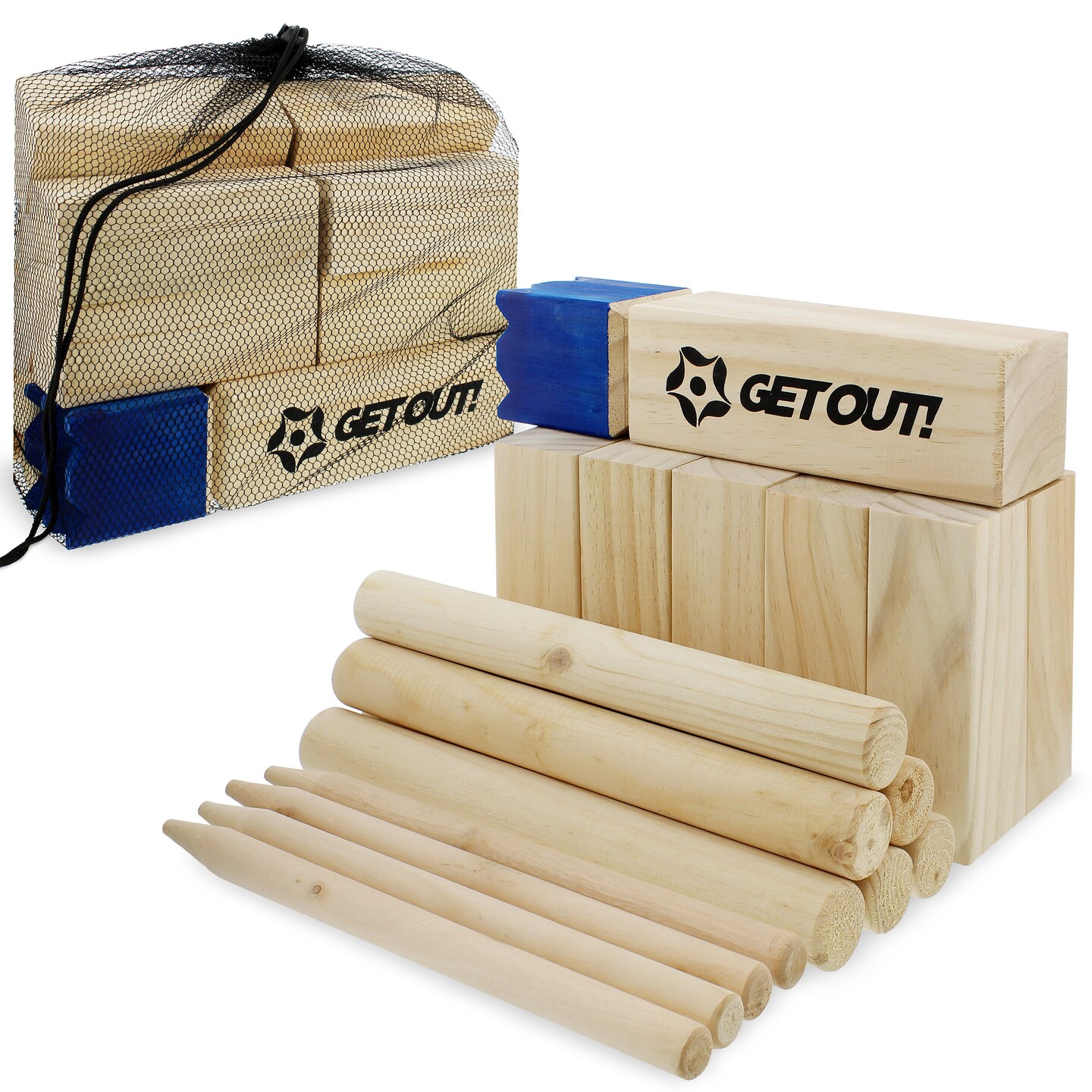 Kubb Lawn Game Set 21-Piece Viking Lawn Game