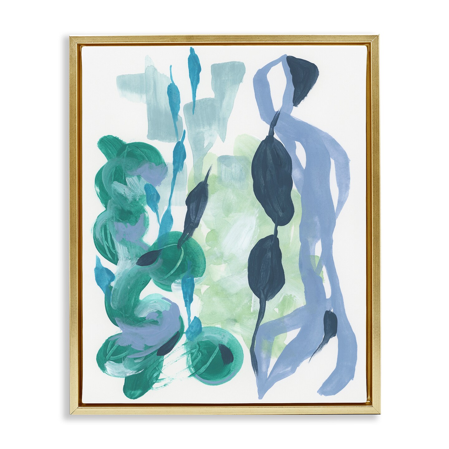 Stupell Industries Vegetative Paint Shapes Framed Floater Canvas Wall Art Design by June Erica Vess