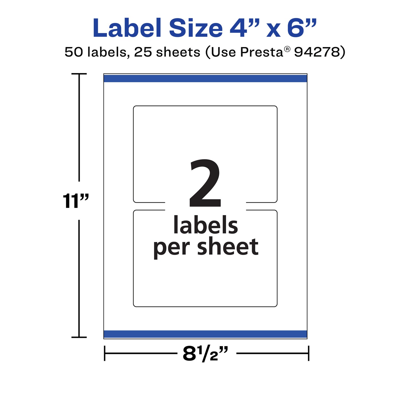 Avery Matte White Rectangle Labels with Sure Feed, 4&#x22; x 6&#x22;
