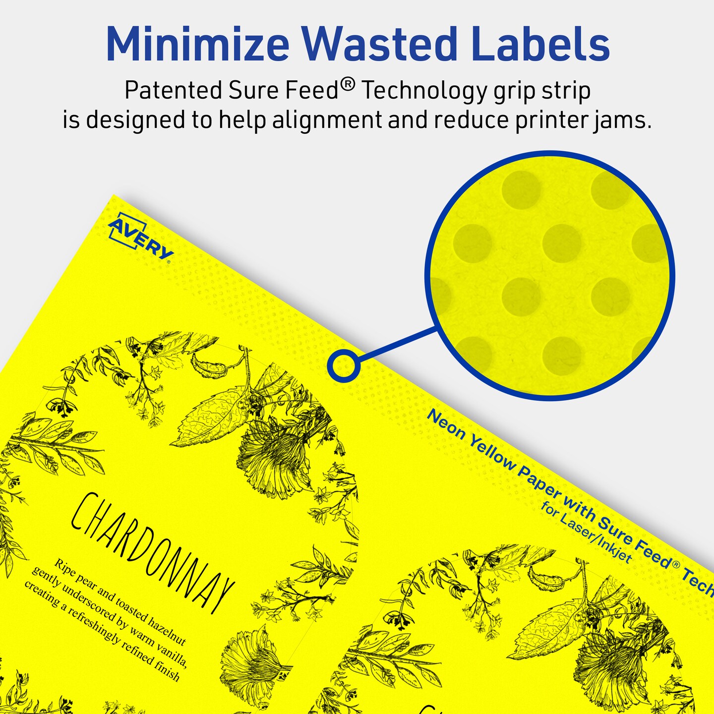 Avery Neon Yellow Paper Labels, 4.75&#x22; x 3.5&#x22; Arched