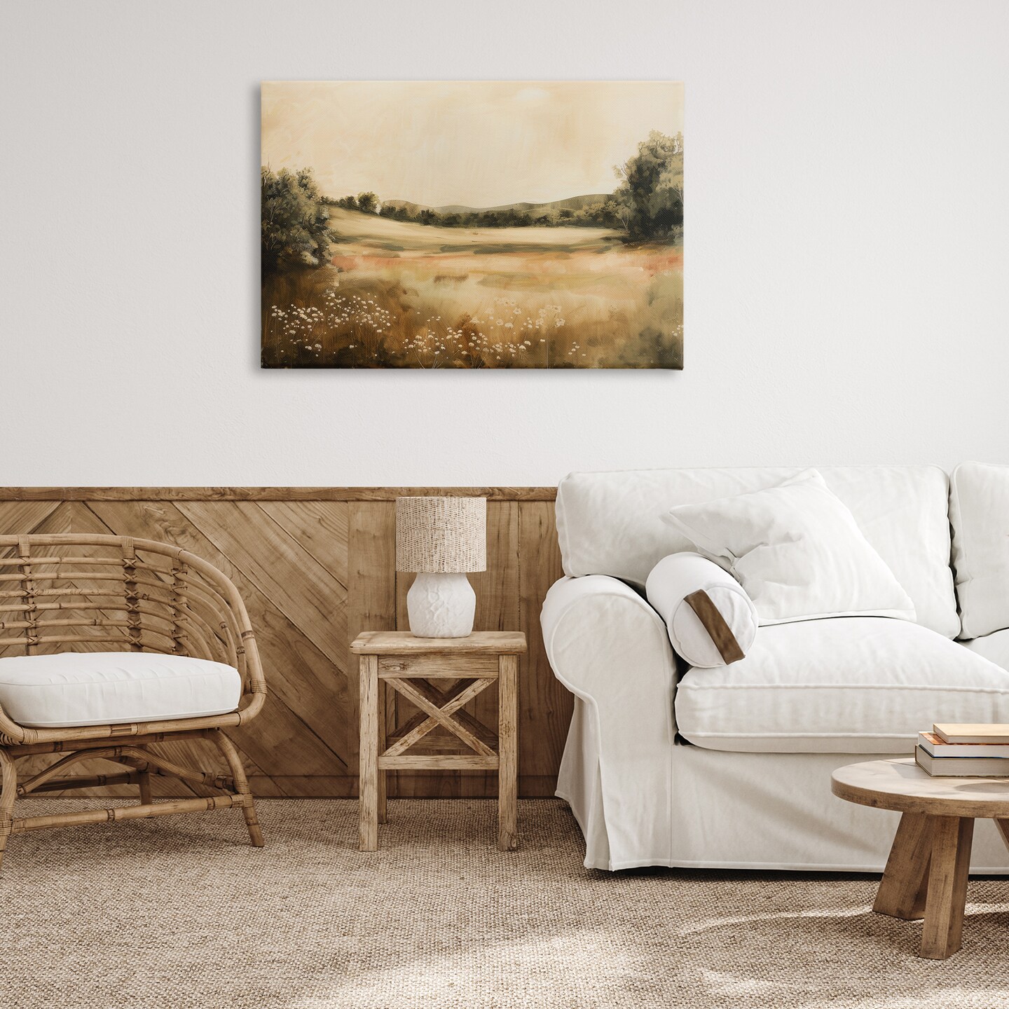 Stupell Industries Neutral Meadow Landscape Canvas Wall Art Design by Lazar Studio