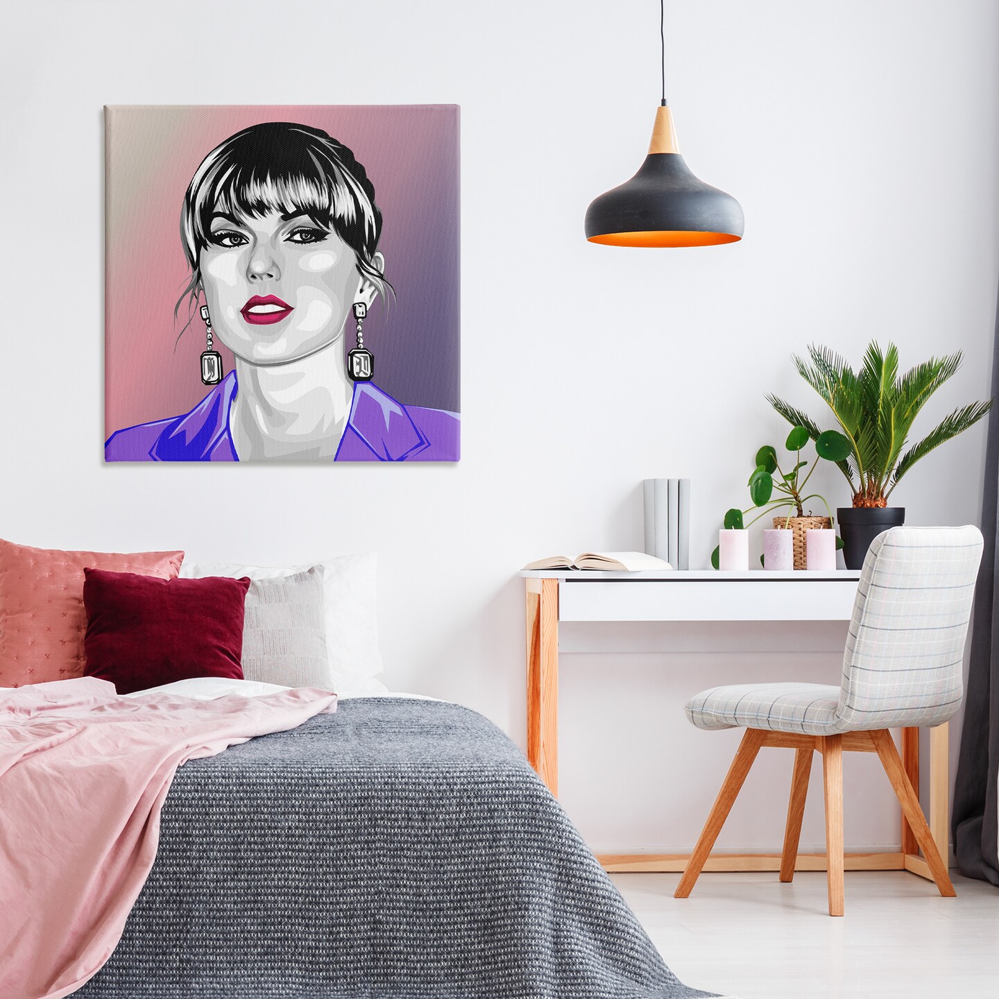 Stupell Industries Taylor Wearing Purple Canvas Wall Art Design by Birch&#x26;Ink