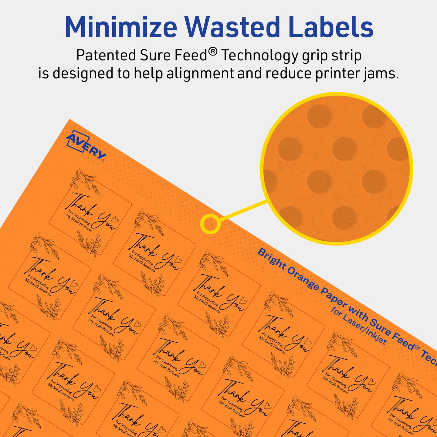Avery Bright Orange Paper Labels, 1&#x22; x 1&#x22; Square