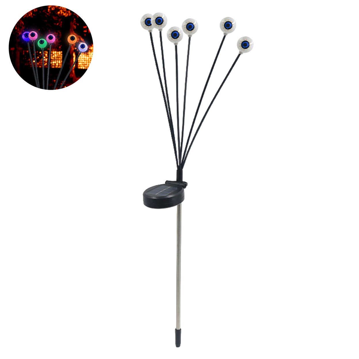 Halloween Ground Stake Light Outdoor Solar-Powered Ghost Eyeball Light Spooky Demon Eyes Decoration For Halloween Party