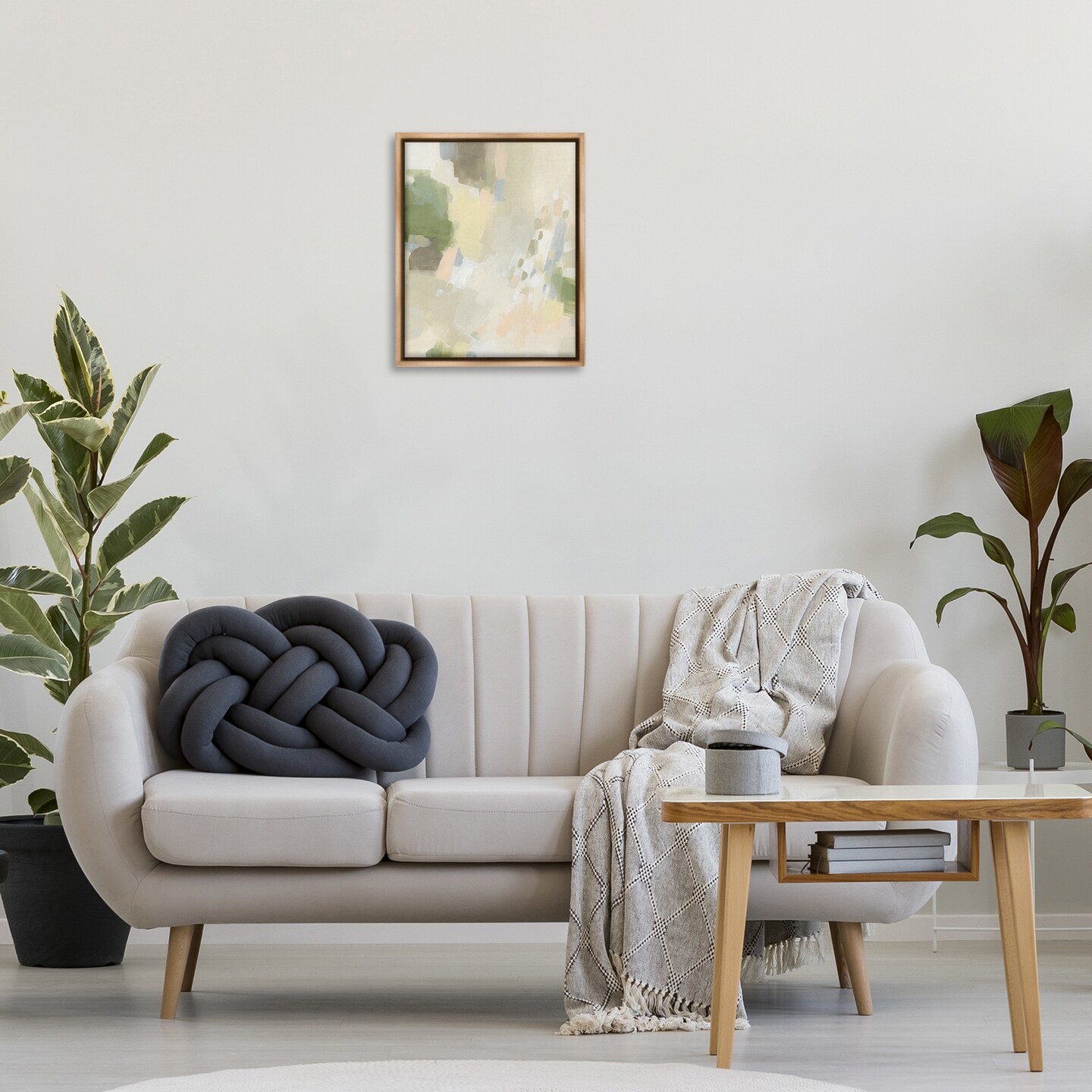 Stupell Industries Muted Abstract with Speckles Framed Floater Canvas Wall Art Design by Joris Hoefnagel