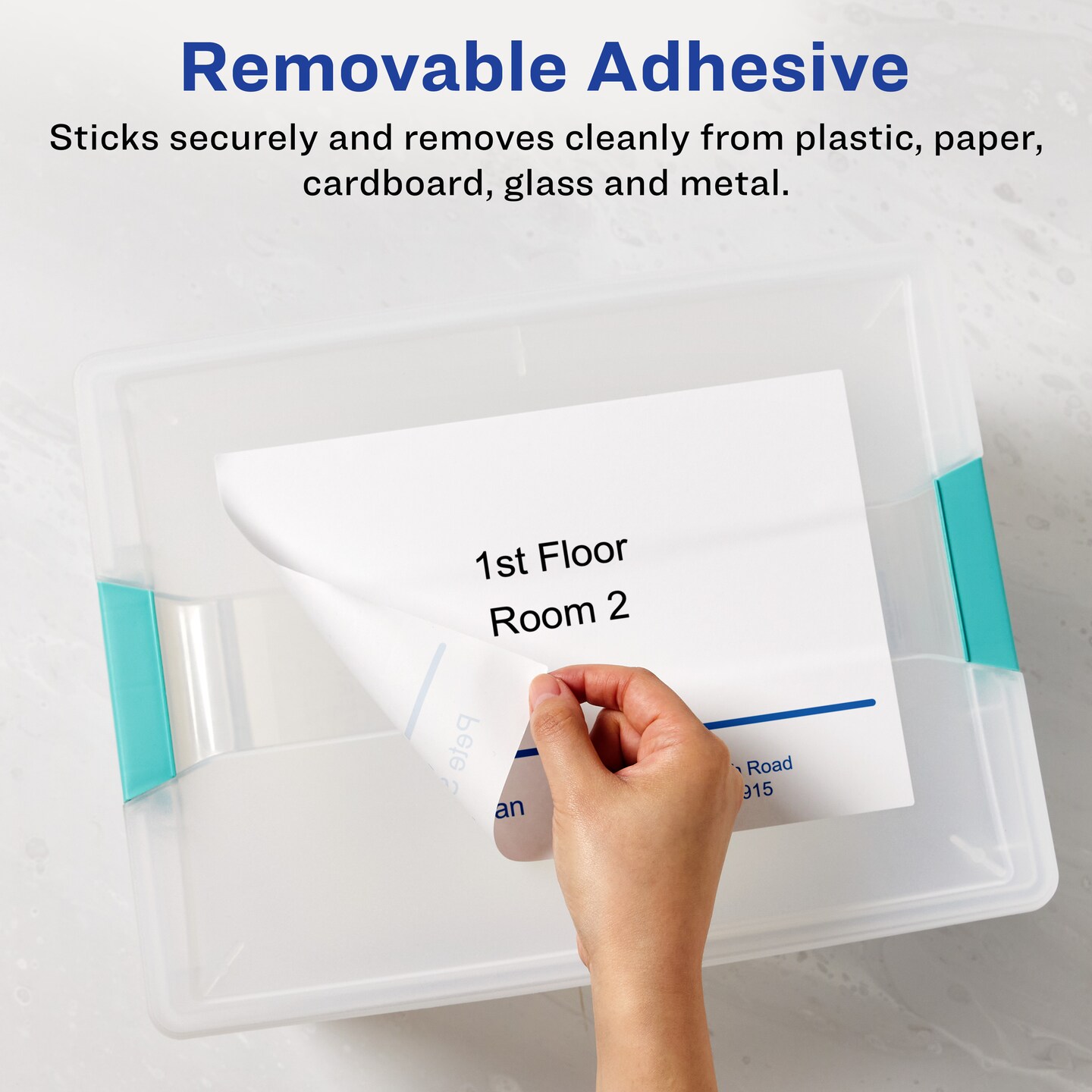 Avery Matte White Sticker Project Paper, Removable Rectangle Labels, 8.5&#x22; x 11&#x22;