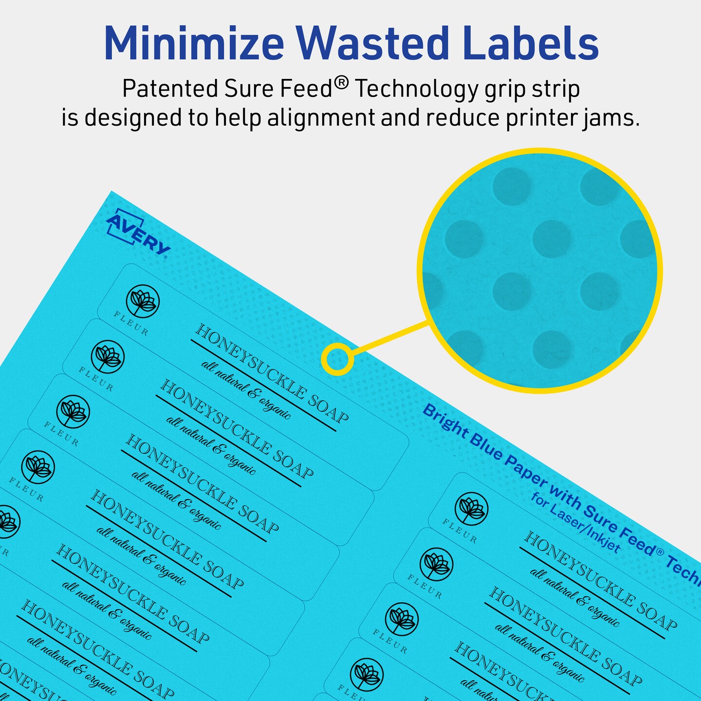 Avery Bright Blue Paper Labels, 2/3&#x22; x 3-7/16&#x22; Rectangle