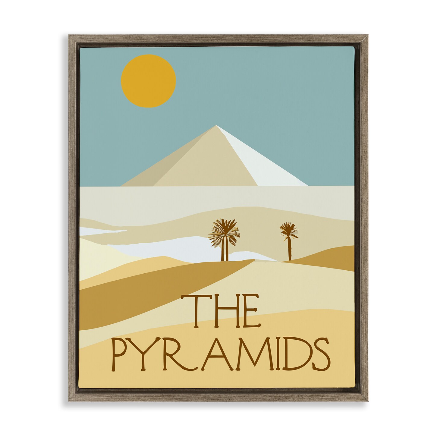 Stupell Industries Egypt Pyramids Landmark Framed Floater Canvas Wall Art Design by Daphne Polselli