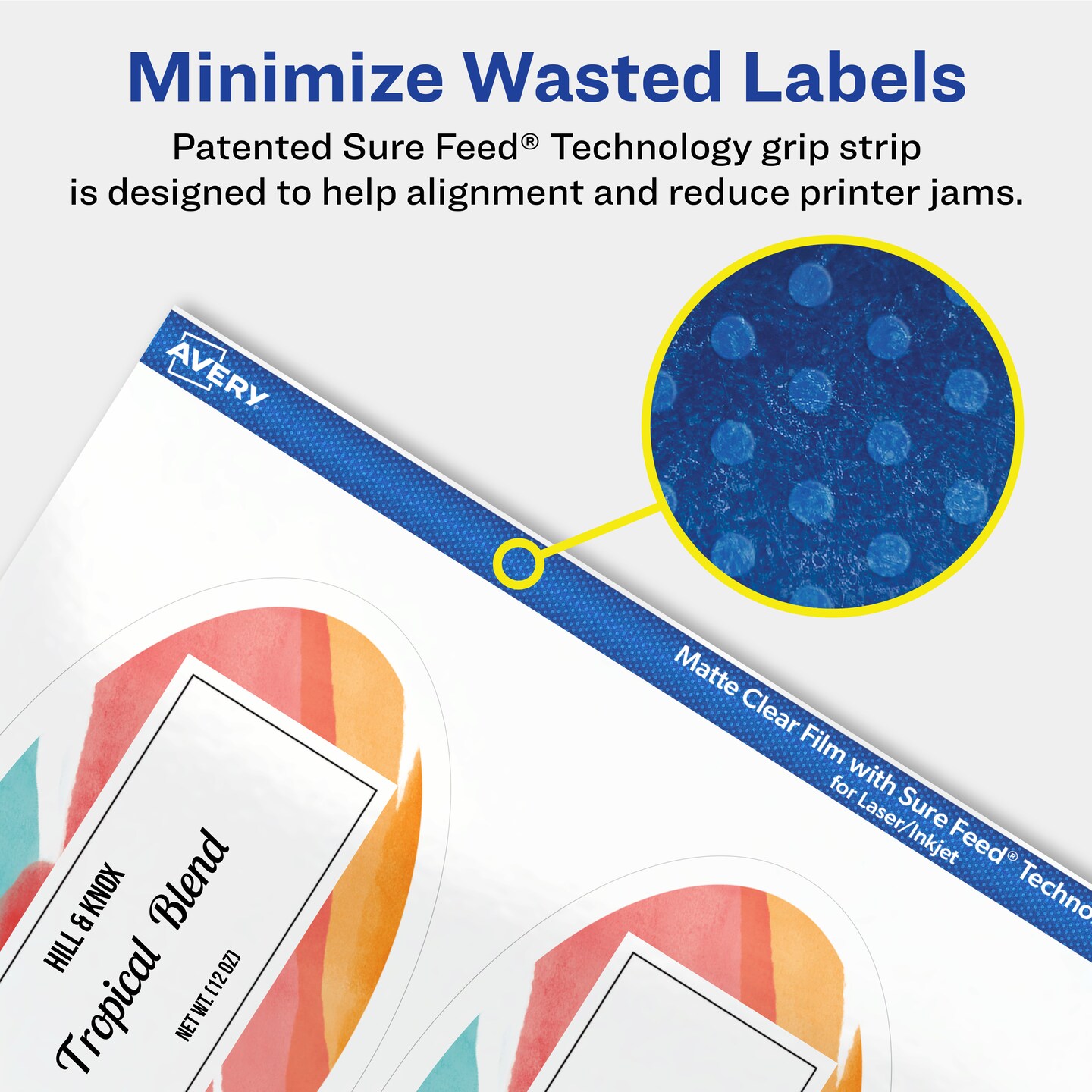 Avery Matte Clear Labels,  4-1/4&#x22; x 2-1/2&#x22; Oval