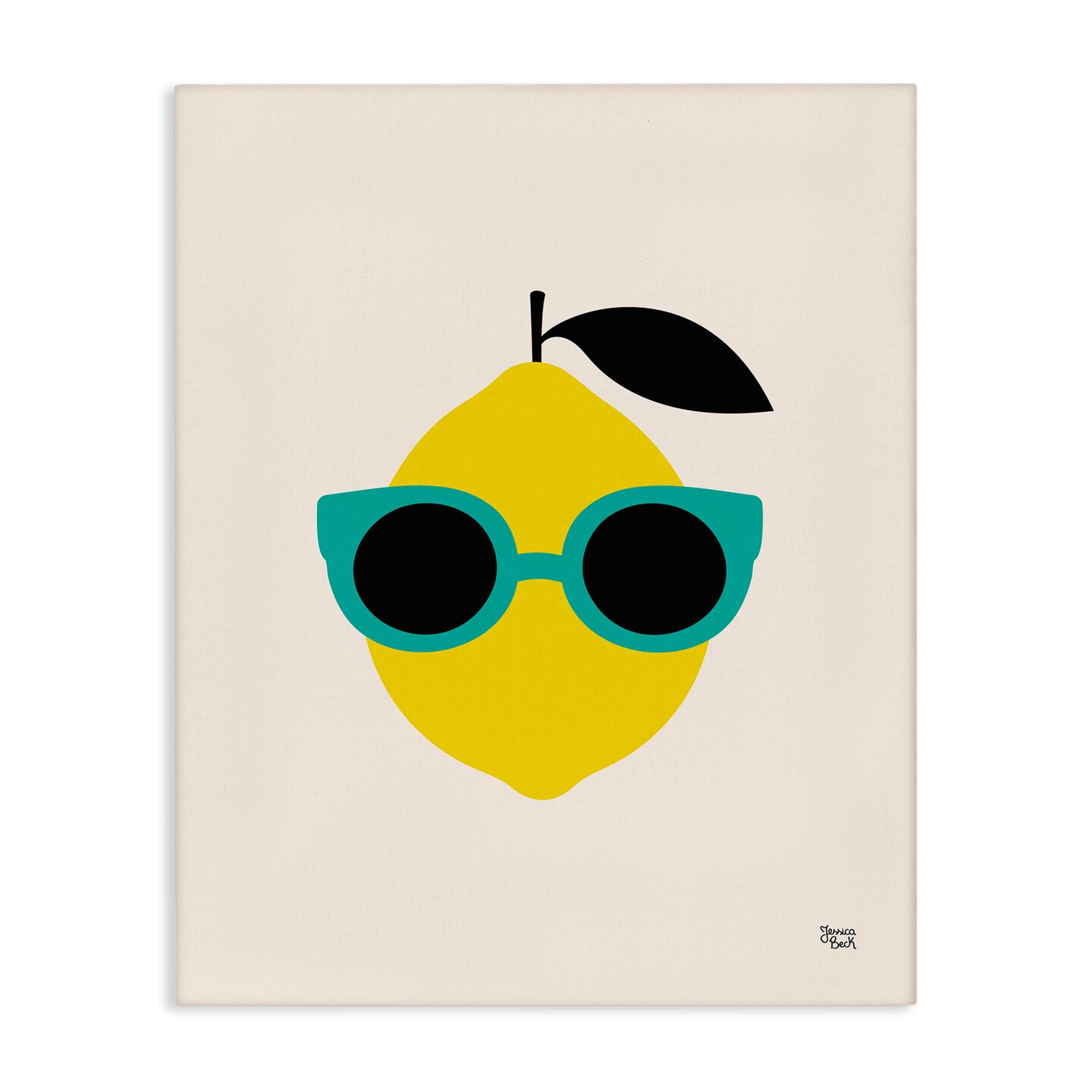 Stupell Industries Lemon with Sunglasses Canvas Wall Art Design by Jessica Beck