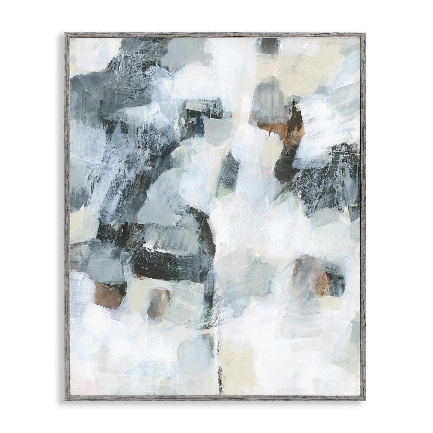 Stupell Industries Grey & White Abstract Pattern Framed Giclee Wall Art Design by Melissa Wang