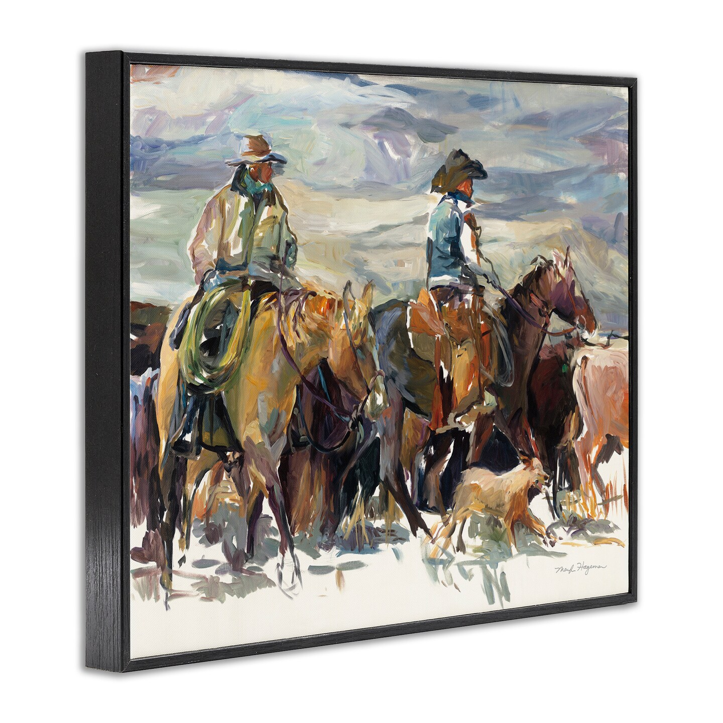 Stupell Industries The Roundup Western Painting Framed Giclee Wall Art Design by Marilyn Hageman