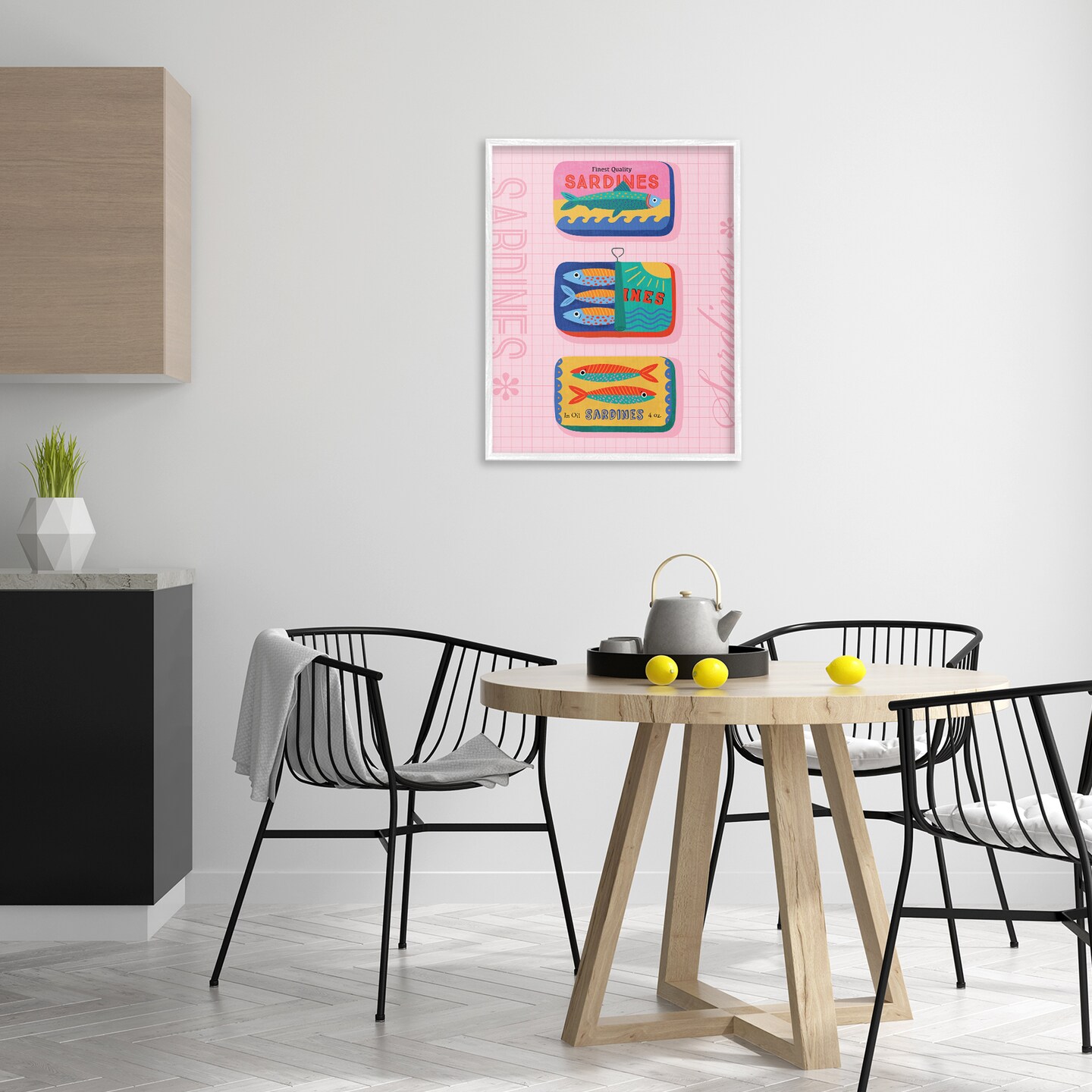 Stupell Industries Bright Sardine Can Designs Framed Giclee Wall Art Design by Nina Seven