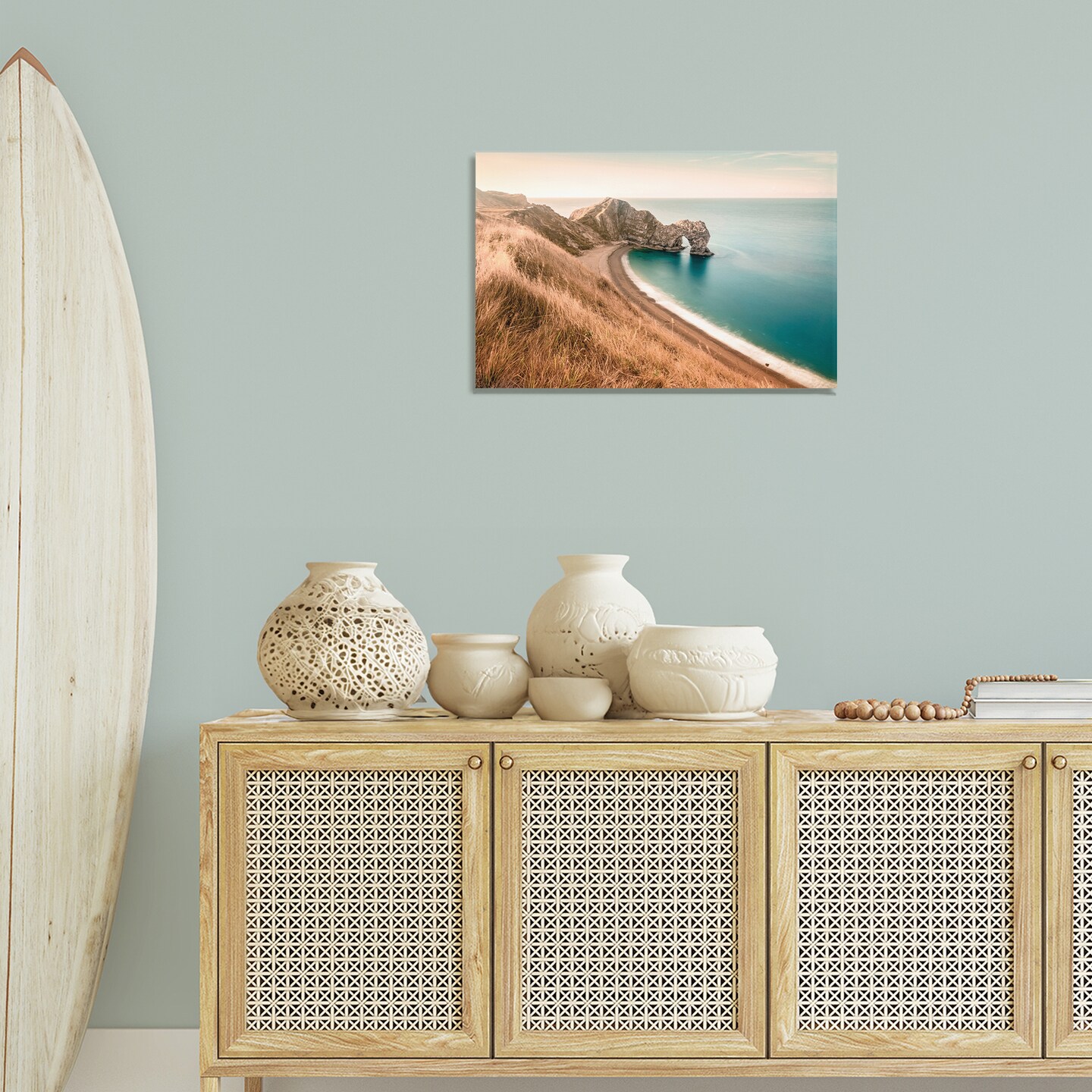 Stupell Industries Beach With Arched Cove Canvas Wall Art Design by Nataly White