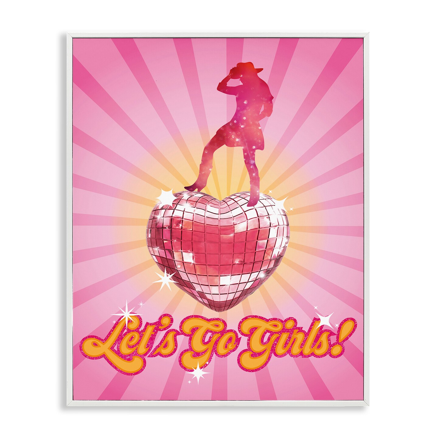 Stupell Industries Let's Go Girls Disco Framed Giclee Wall Art Design by Susan Arnot