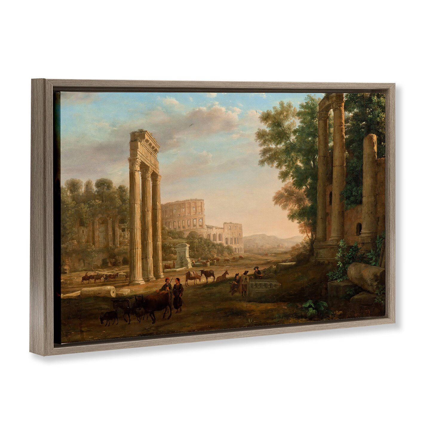 Stupell Industries Classic Claud Ruins of Roman Forum Framed Floater Canvas Wall Art Design by one1000paintings
