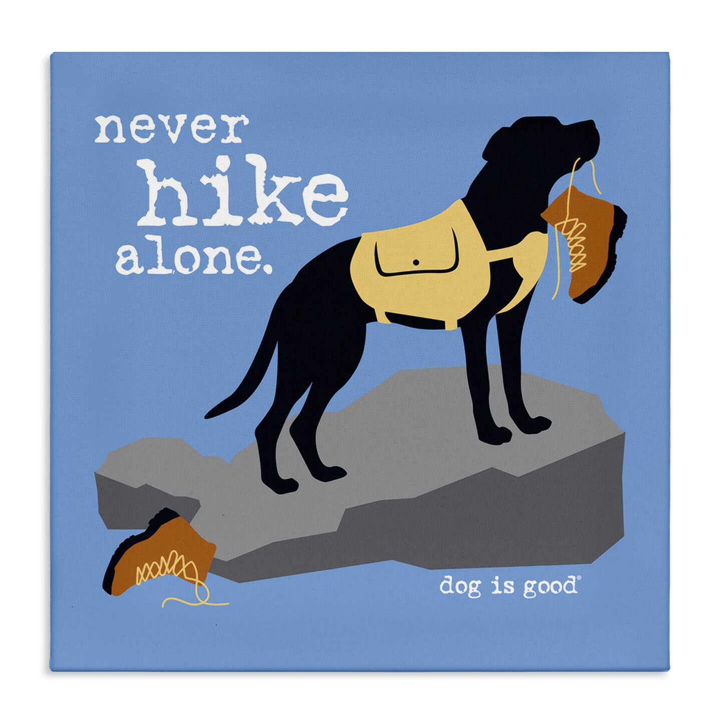 Stupell Industries Never Hike Alone Dog Canvas Wall Art Design by Dog Is Good