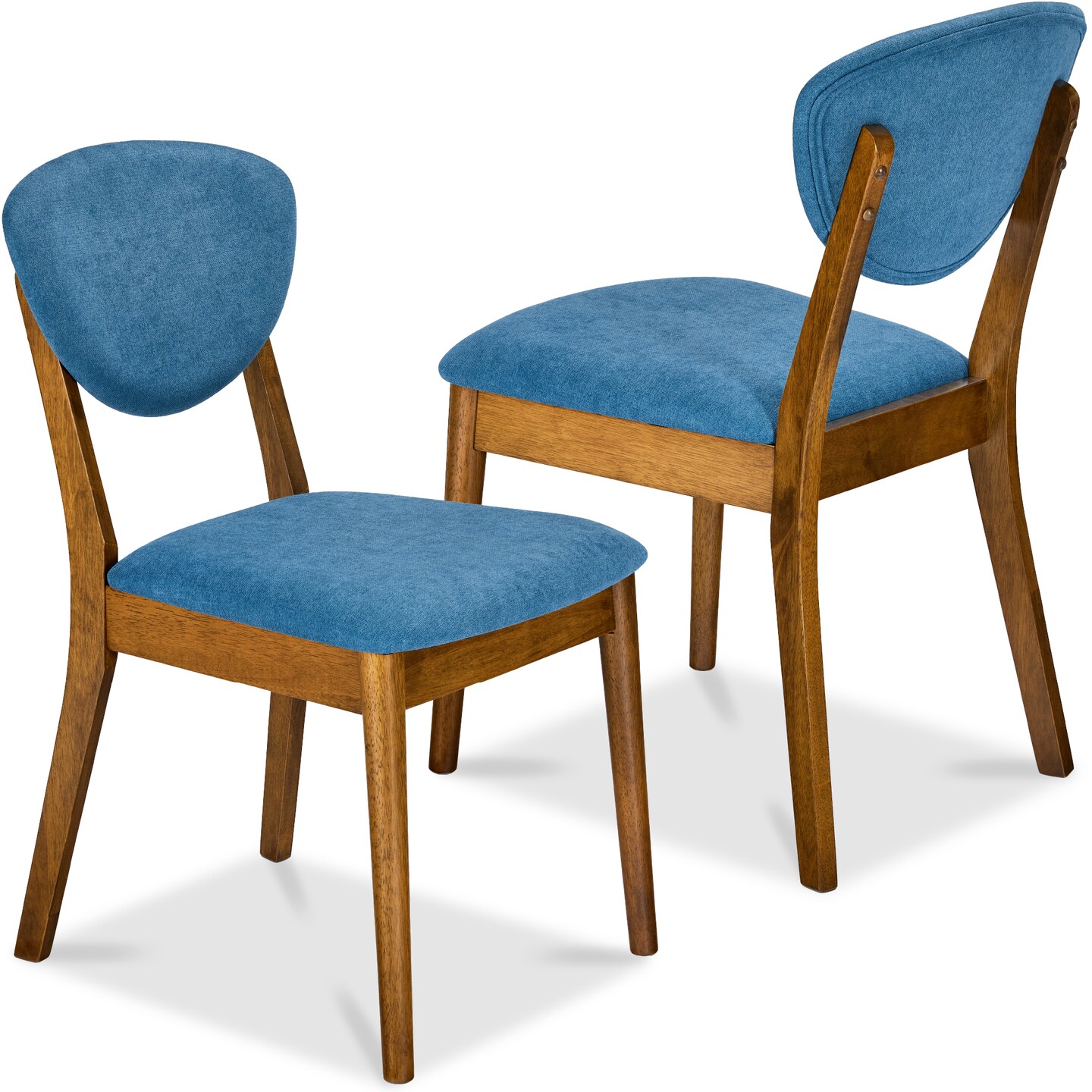 Best Choice Products 2-Piece Mid-Century Modern Wood Upholstered Dining  Chair Set