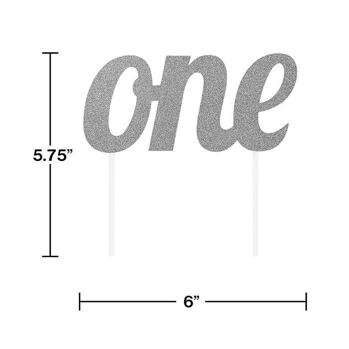 Silver &#x22;One&#x22; Cake Topper