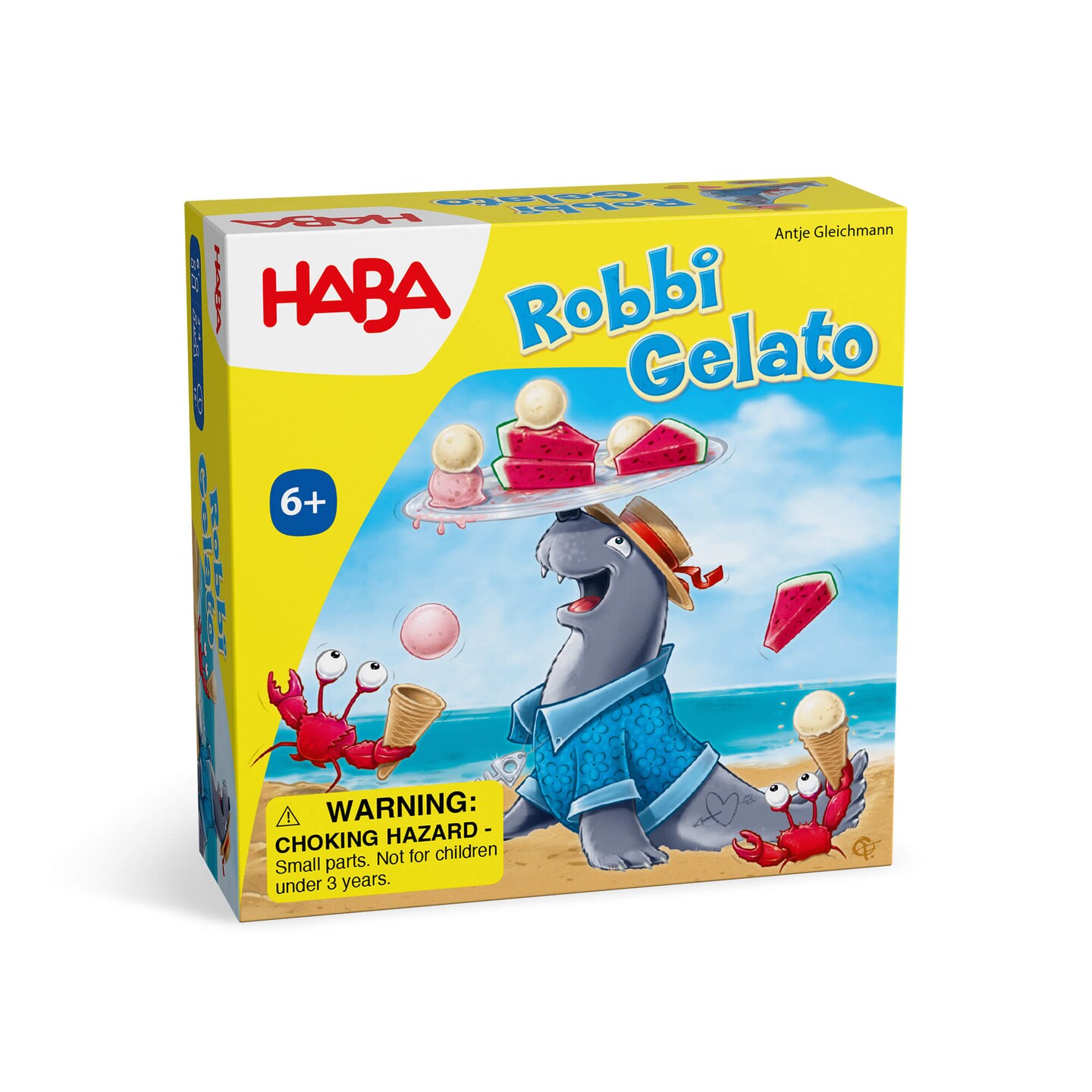 HABA Robbi Gelato - Kids Board Games for Ages 6 and up and Family Games for Kids and Adults, Wobbly Seal Balancing and Stacking Fun