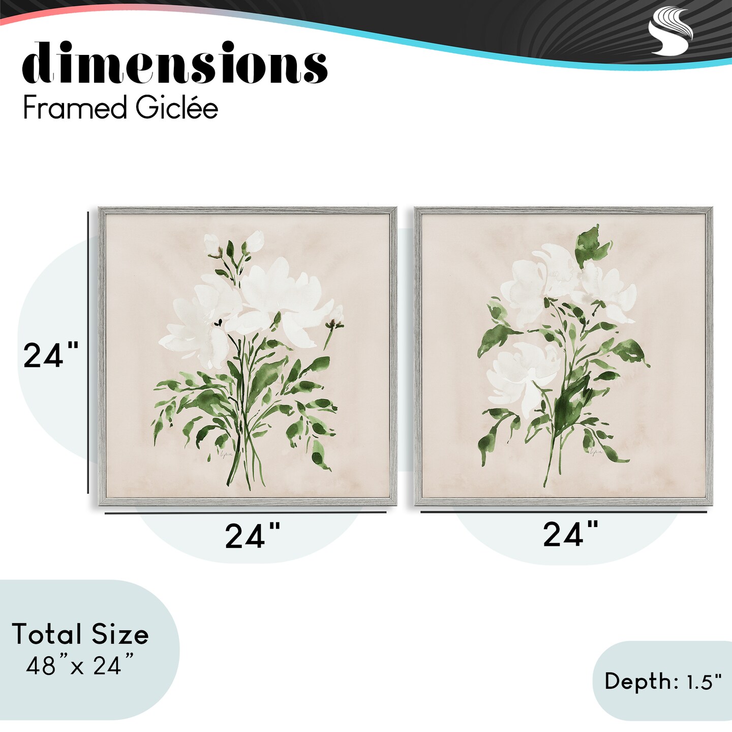 Stupell Industries White On Tan Botanicals 2pc Framed Giclee Set, design by Lucille Price