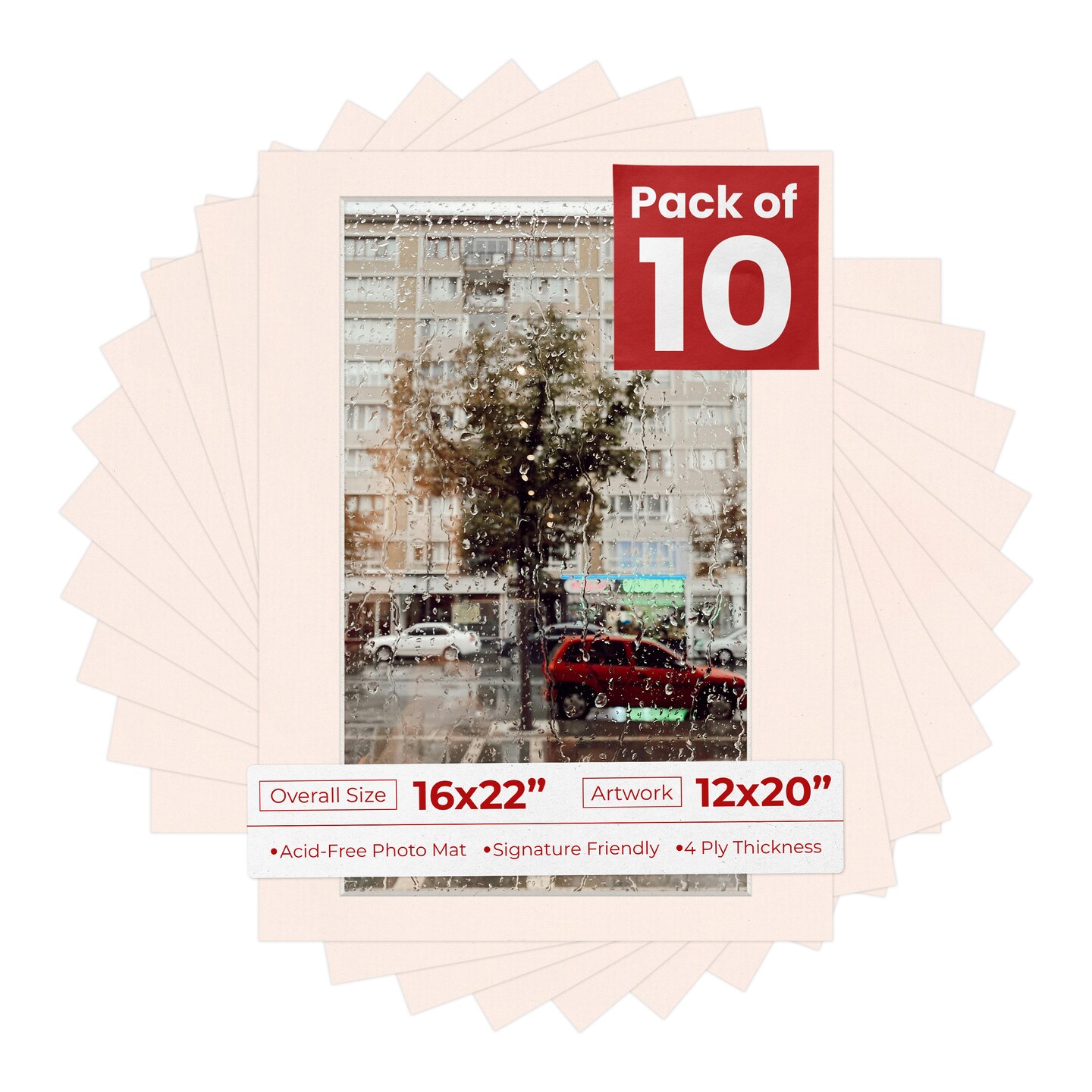 Oyster Bay Beige Mat Board for 16x22 Frames - Fits 12x20 Photos