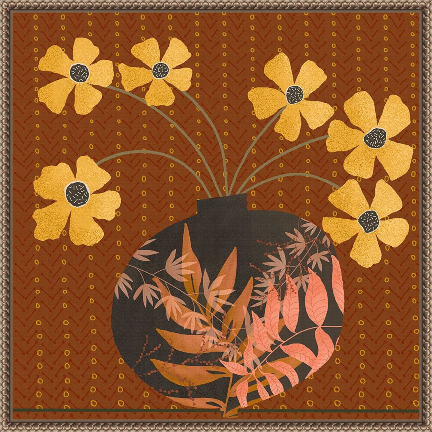 Autumn Flower Vase I by Regina Moore Framed Canvas Wall Art