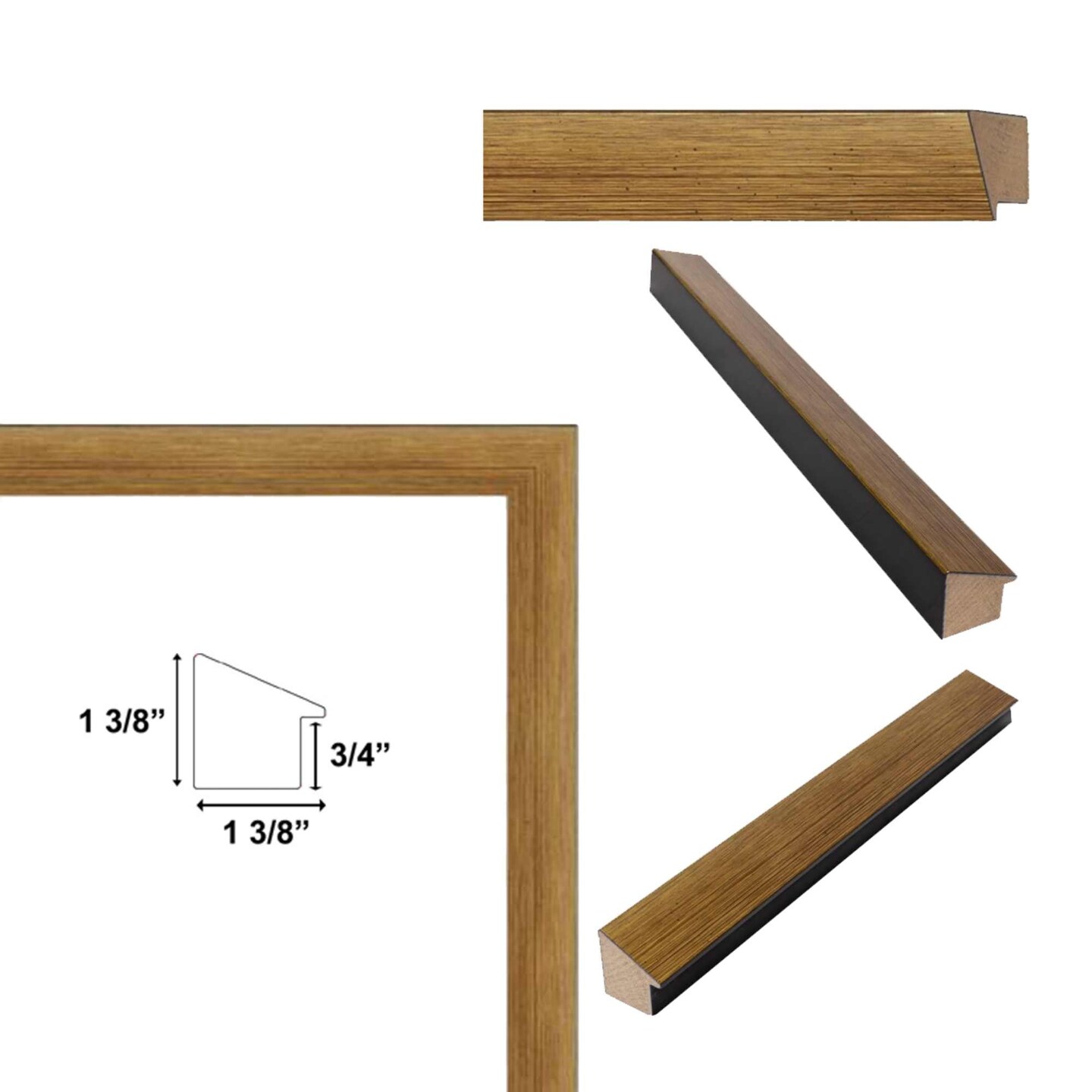 Contemporary Modern Slope Gold Metal Picture Frame 20x20 frame