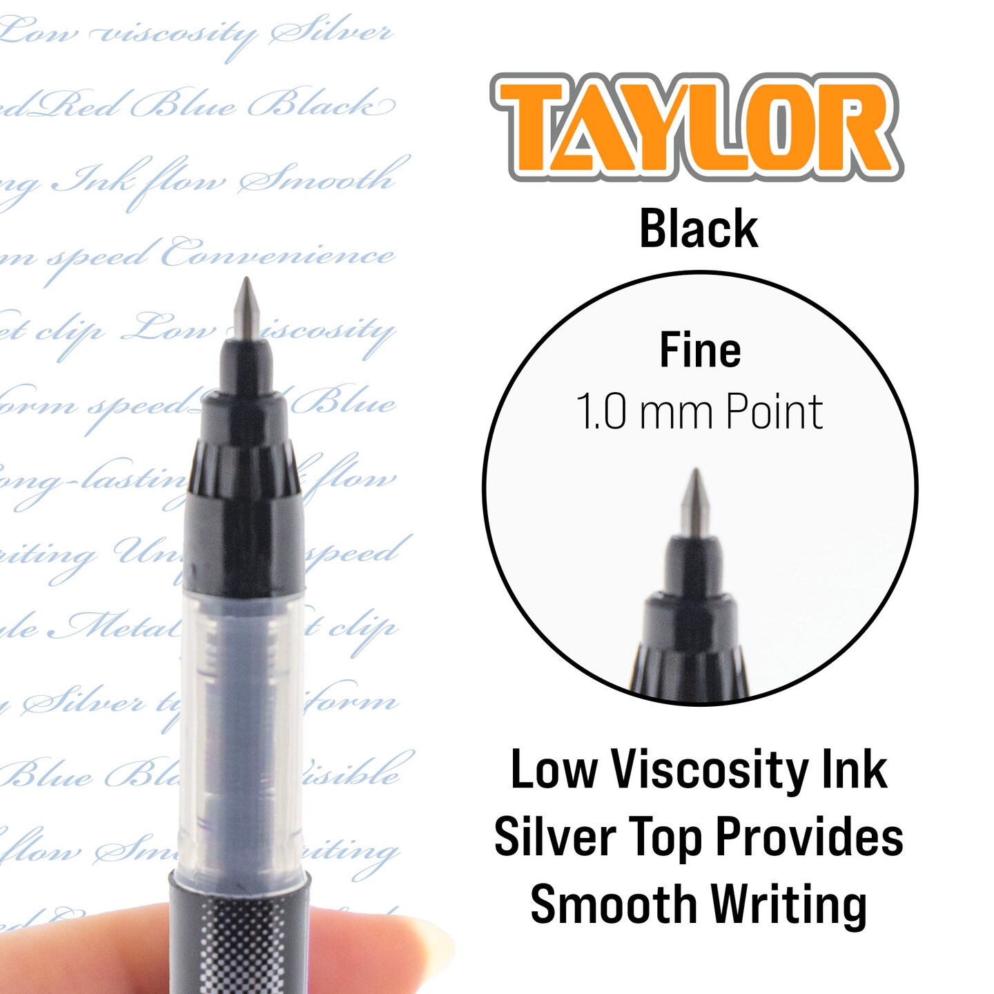 BAZIC Taylor Black Rollerball Pen (3/Pack)