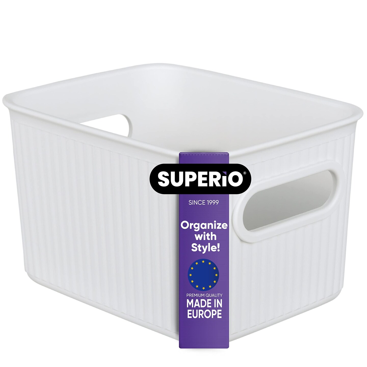 Superio Plastic Storage Container Bins, Organizer Baskets, Boxes for Organizing Closet Shelves Drawer Shelf