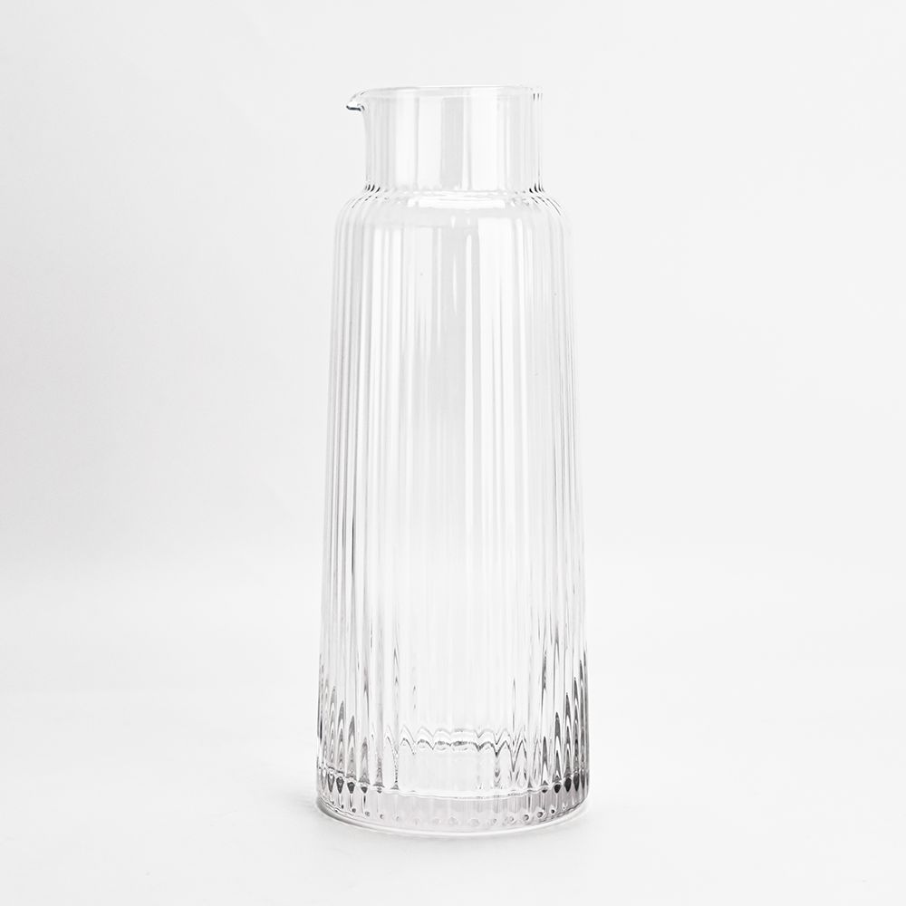 Ribbed Glass Pitcher By Kinor Decor