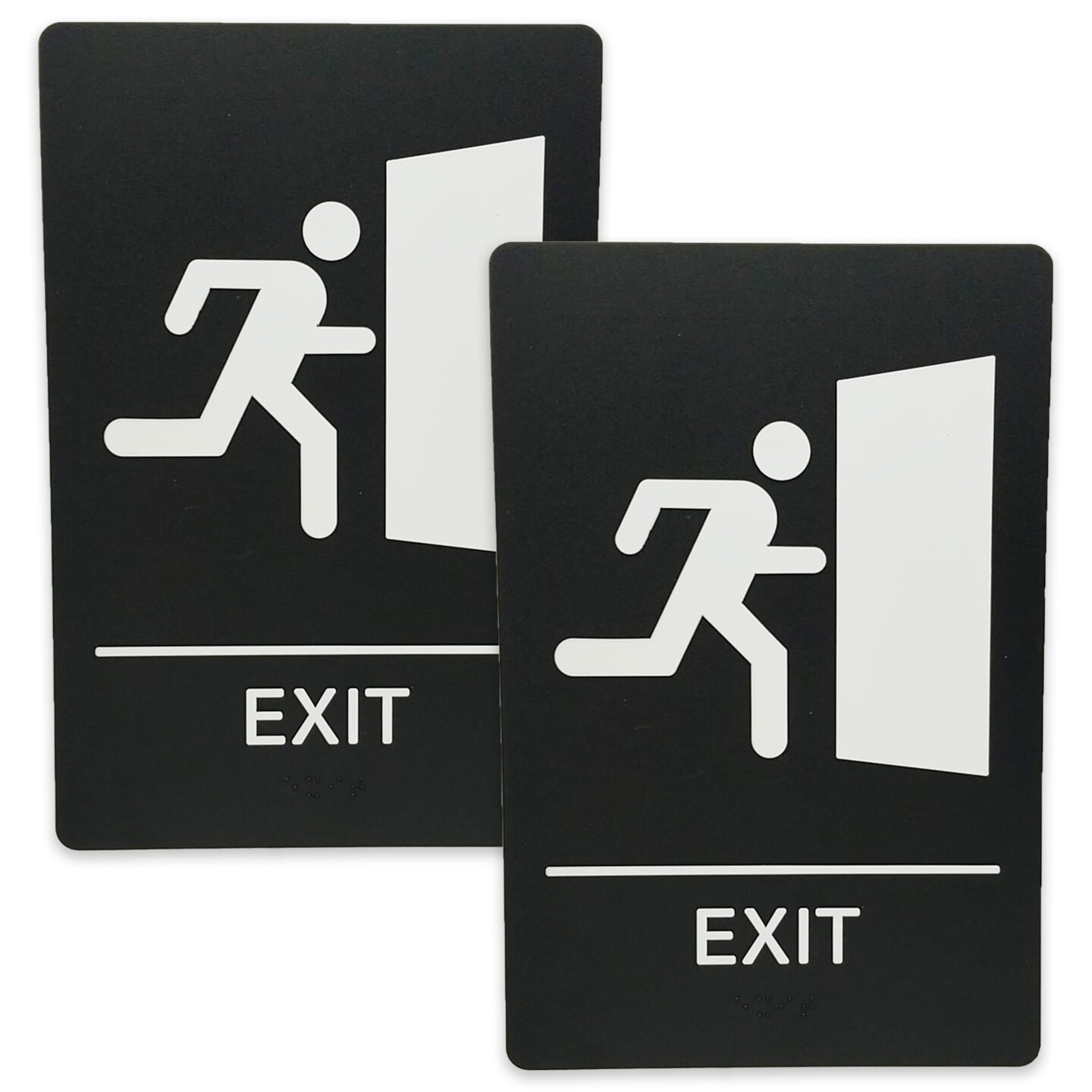 ADA-Compliant Wayfinding Signs – Durable, Non-Glare, Scratch-Resistant & Ready to Install. Featuring Grade 2 Braille & Raised Tactile Text, These Premade Signs Ensure Easy Compliance for Businesses 2 Pack