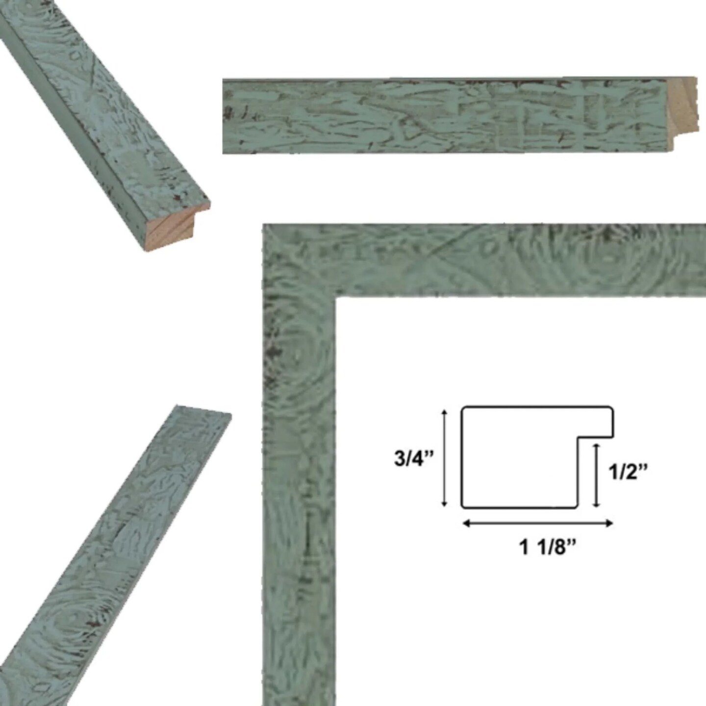 Slim Teal Seaspray Chabi Chic Farmhouse Barnwood Rustic Picture Frame 8x10 frame