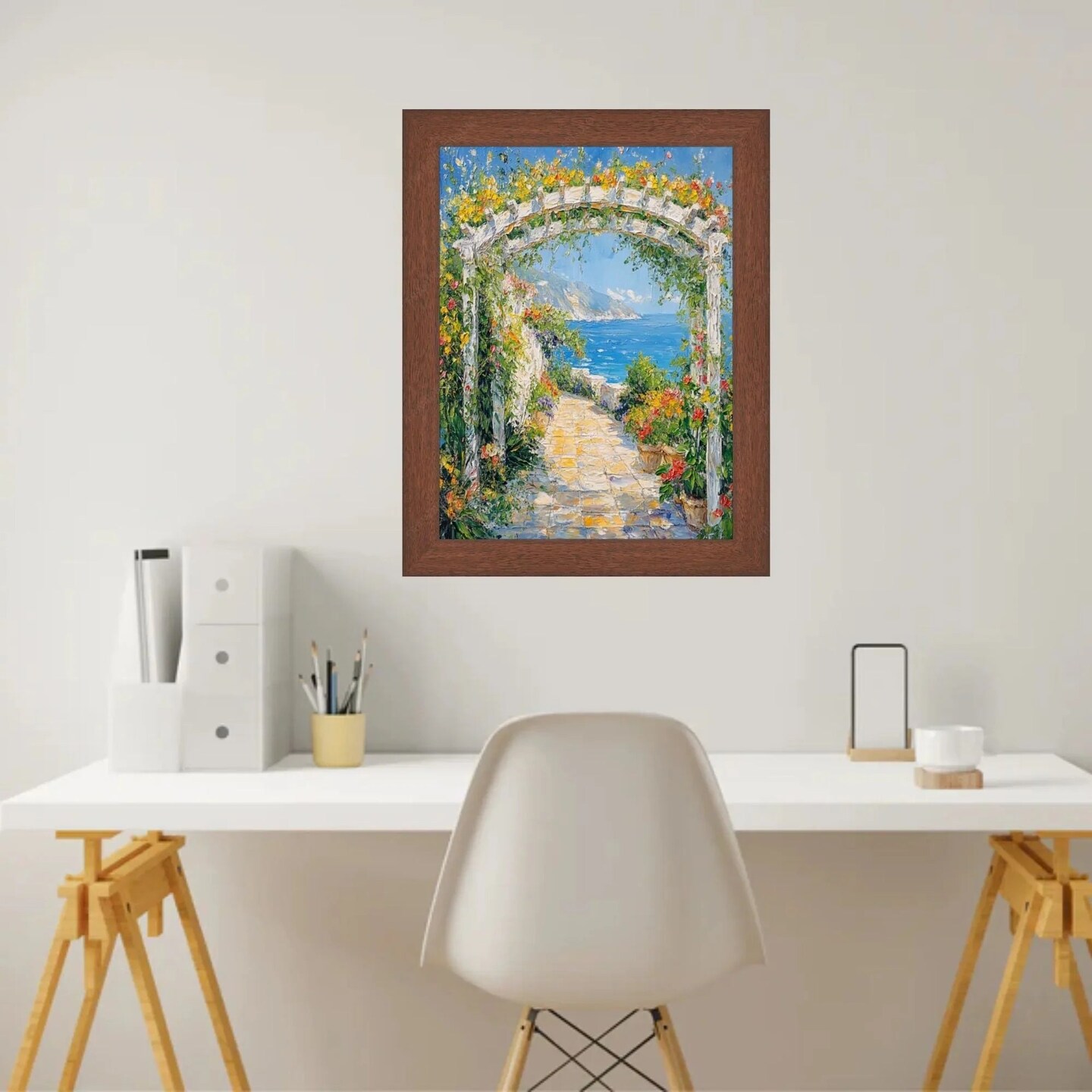 Dark Walnut Wood Grain Picture Frame - Home Office Decor 40x60 frame