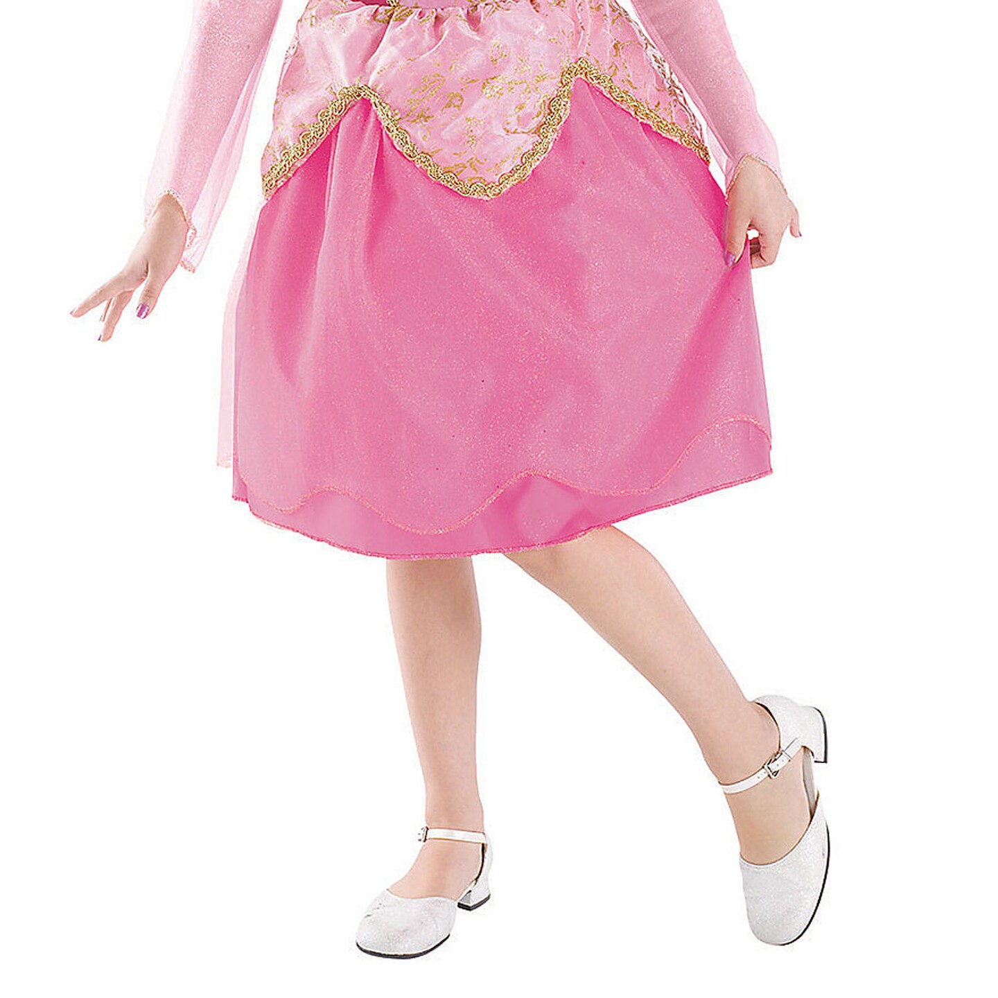 Girls Aurora Deluxe Mermaid Costume With Shiny Lame Dress And Hair Clip