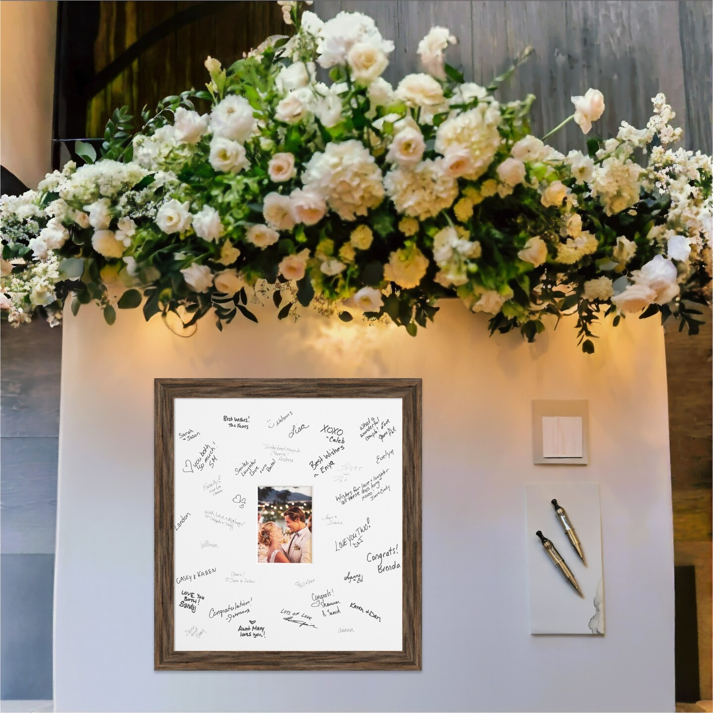 Regis Signature Mat Picture Frame, Photo Frame Wedding Guest Book Alternative, Autograph Picture Mat for Signature Board, Wedding Celebrations Graduations Support Encouragement or Retirement